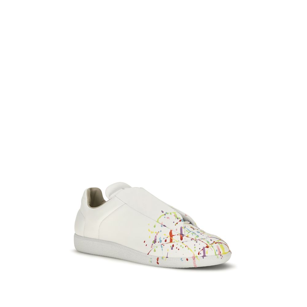 Maison Margiela White Calf Leather Bos Taurus Low Top Men's Sneakers