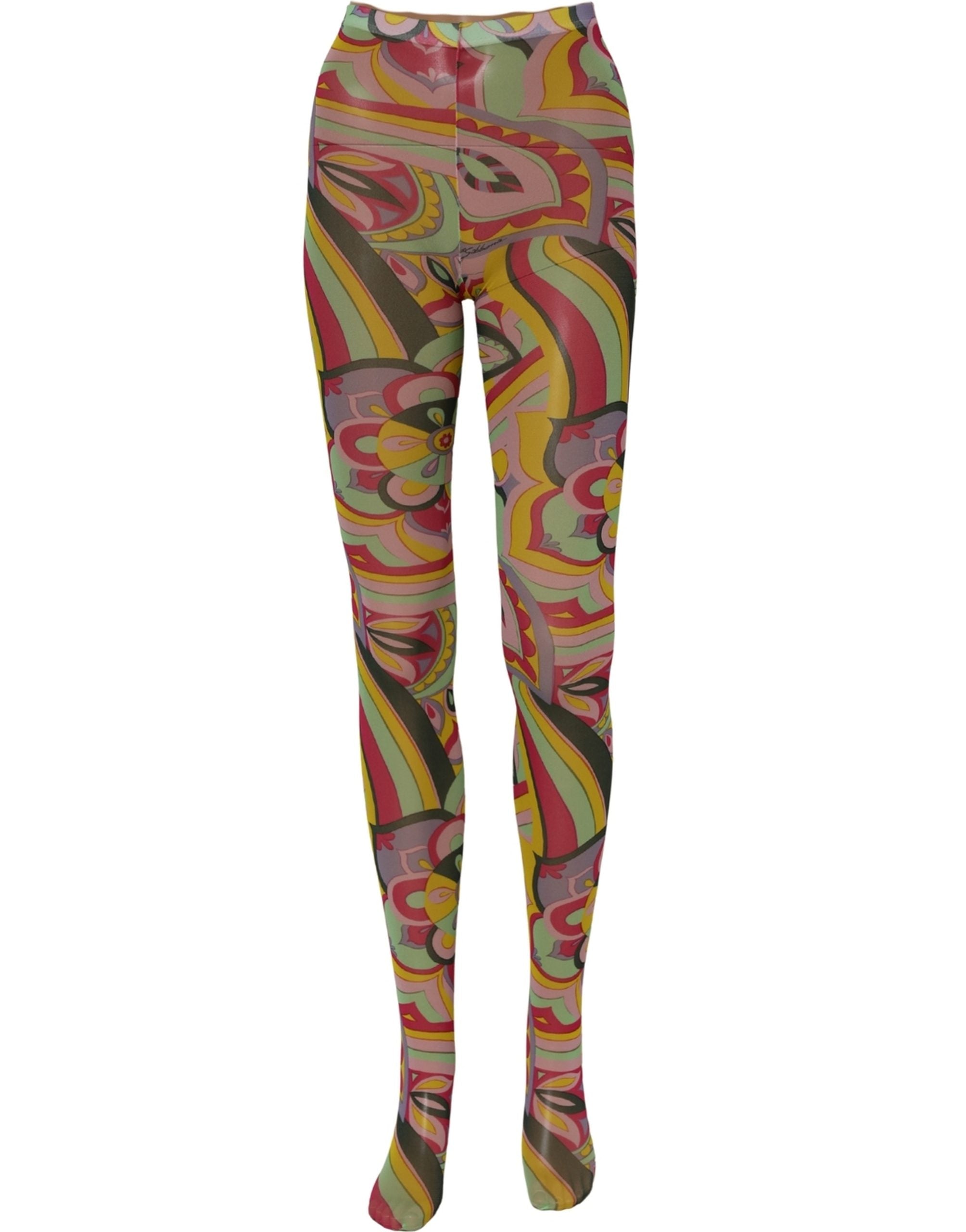 Dolce & Gabbana Multicolor Floral Print Tights Stockings Women's Socks