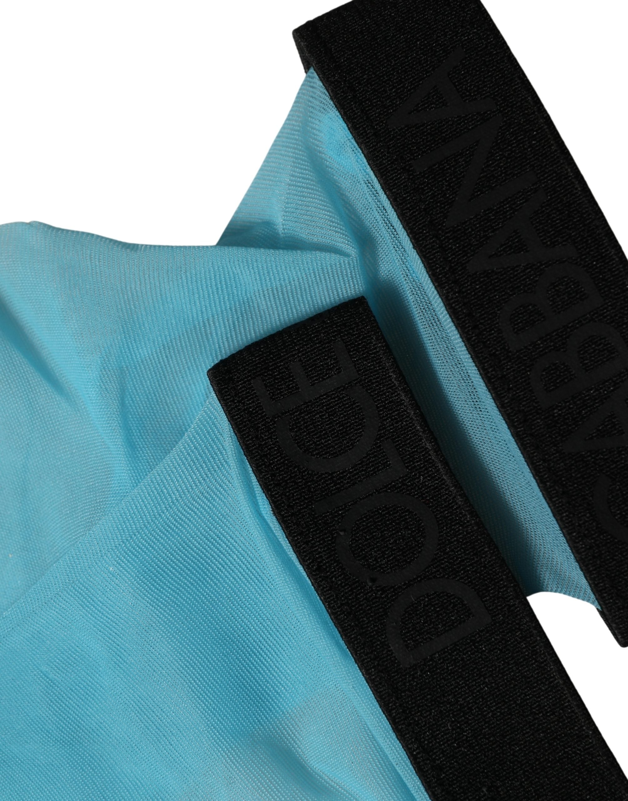 Dolce & Gabbana Light Blue Nylon Thigh High Women Accessory Women's Socks