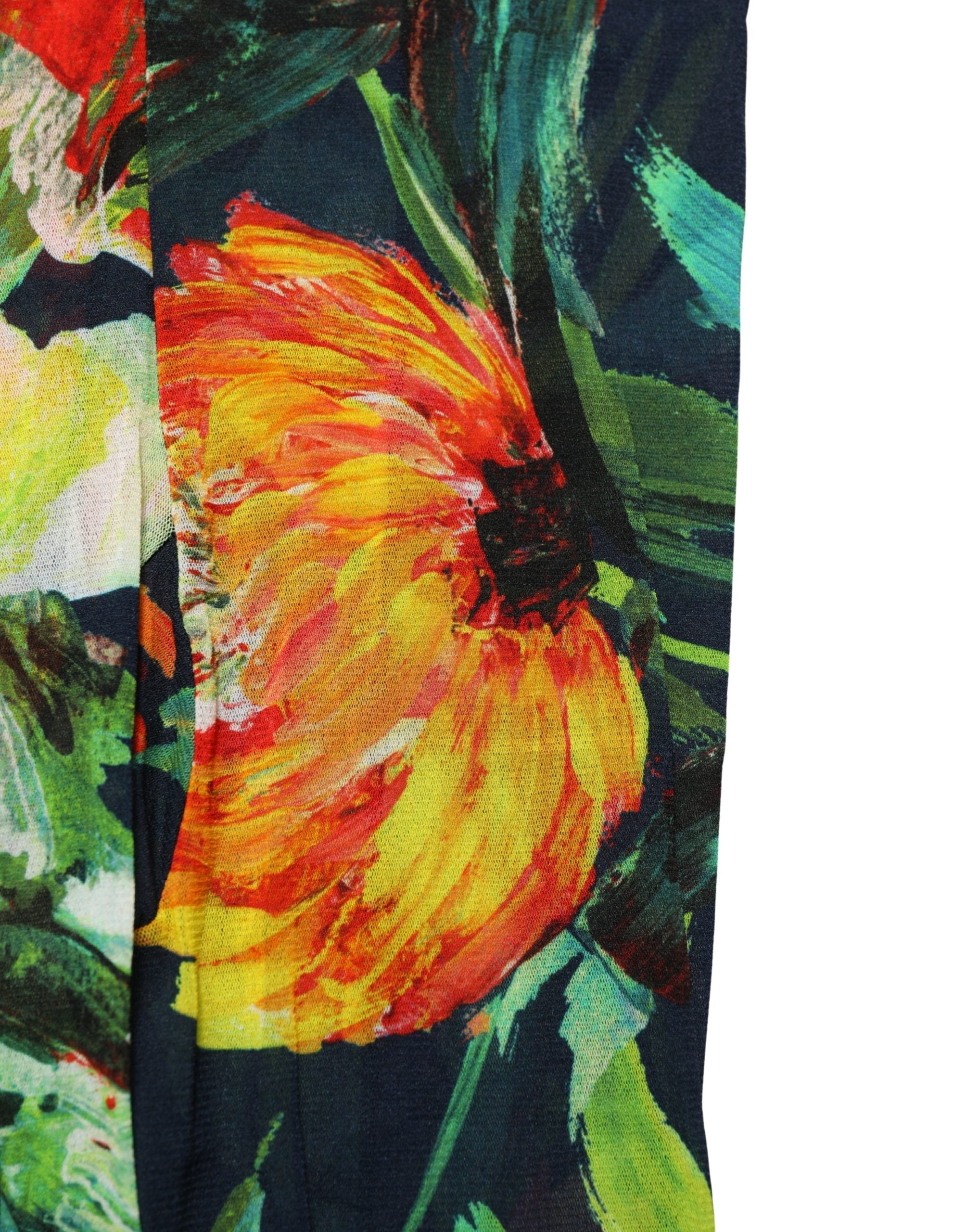 Dolce & Gabbana Black Floral Print Tights Sheer Stockings Women's Socks