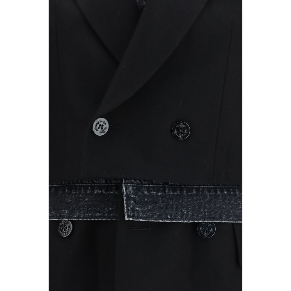 Sacai Black Wool Oves Aries Denim Women's Jacket