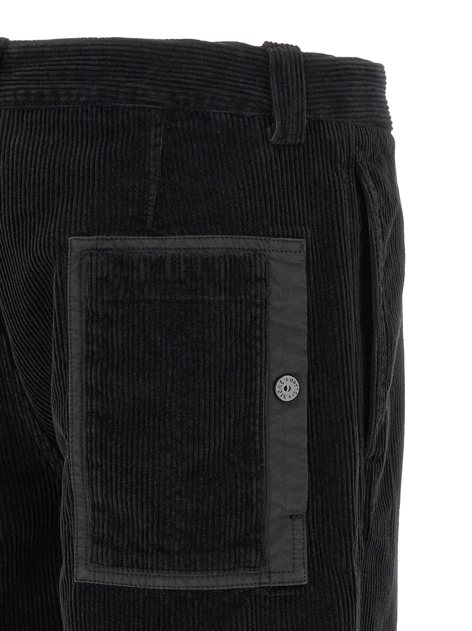 Stone Island Black Cotton Casual Men's Pants