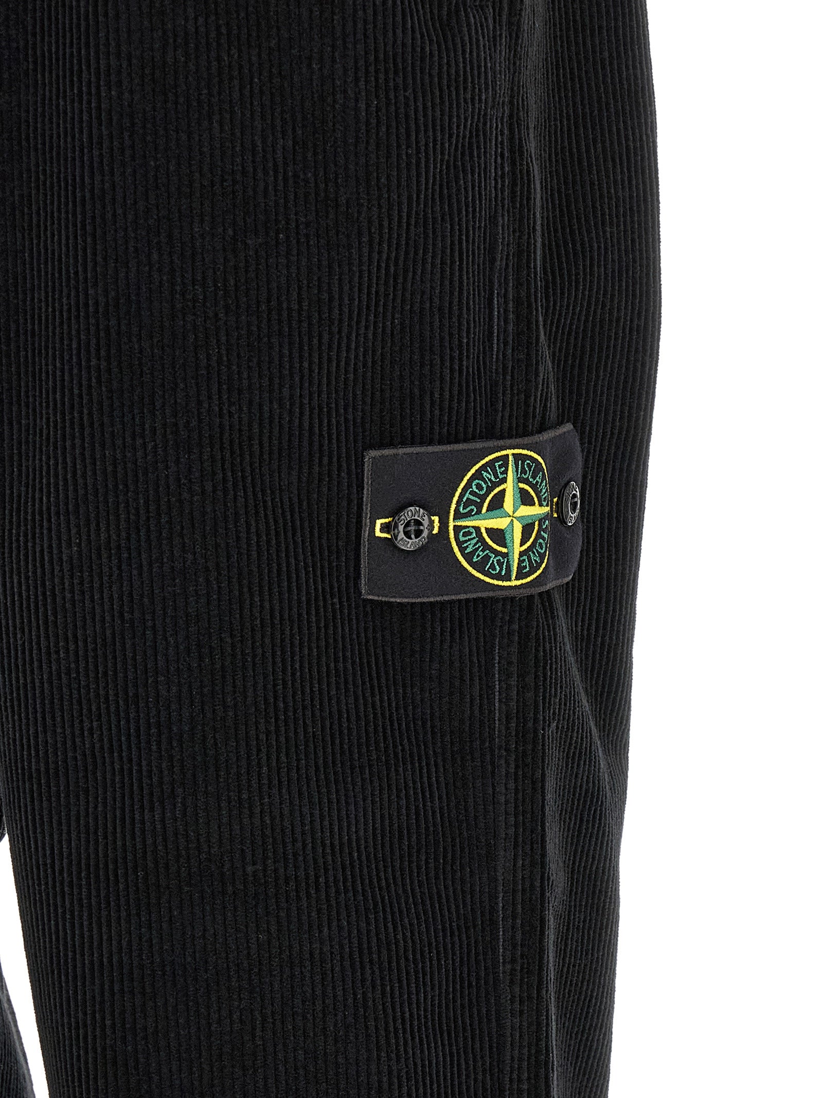 Stone Island Black Cotton Casual Men's Pants