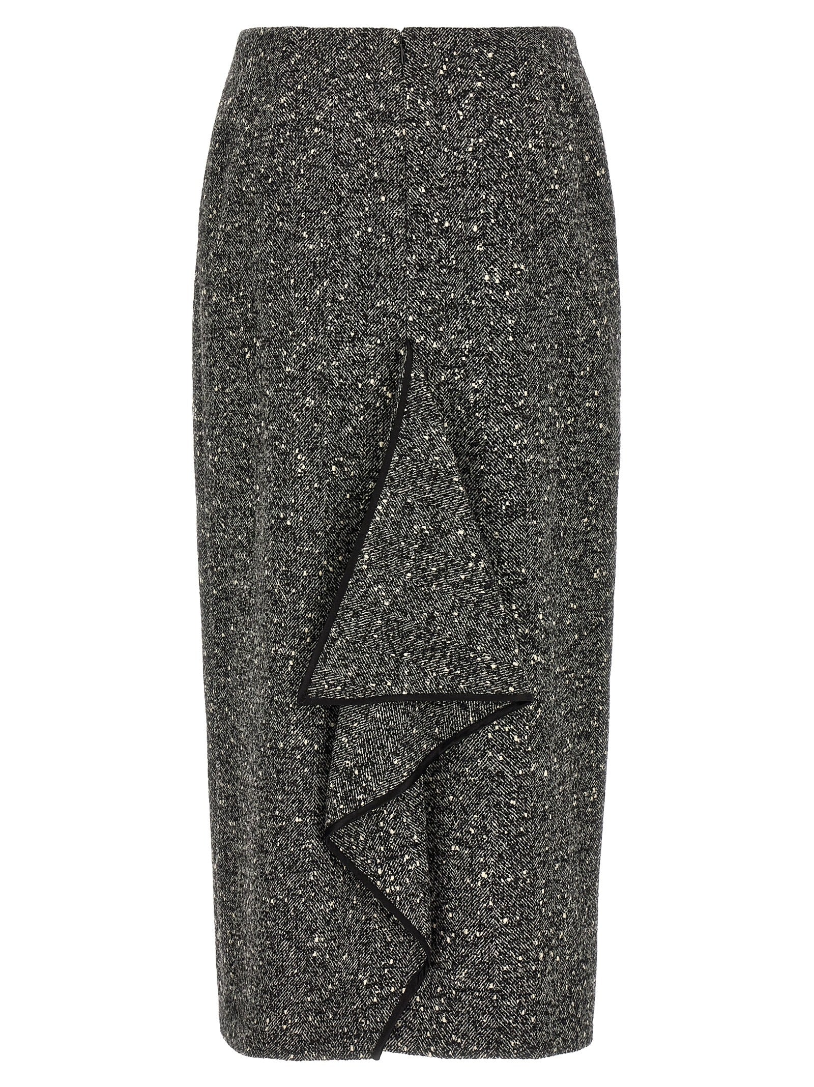 Valentino Garavani Bicolor Virgin Wool Midi Women's Skirt
