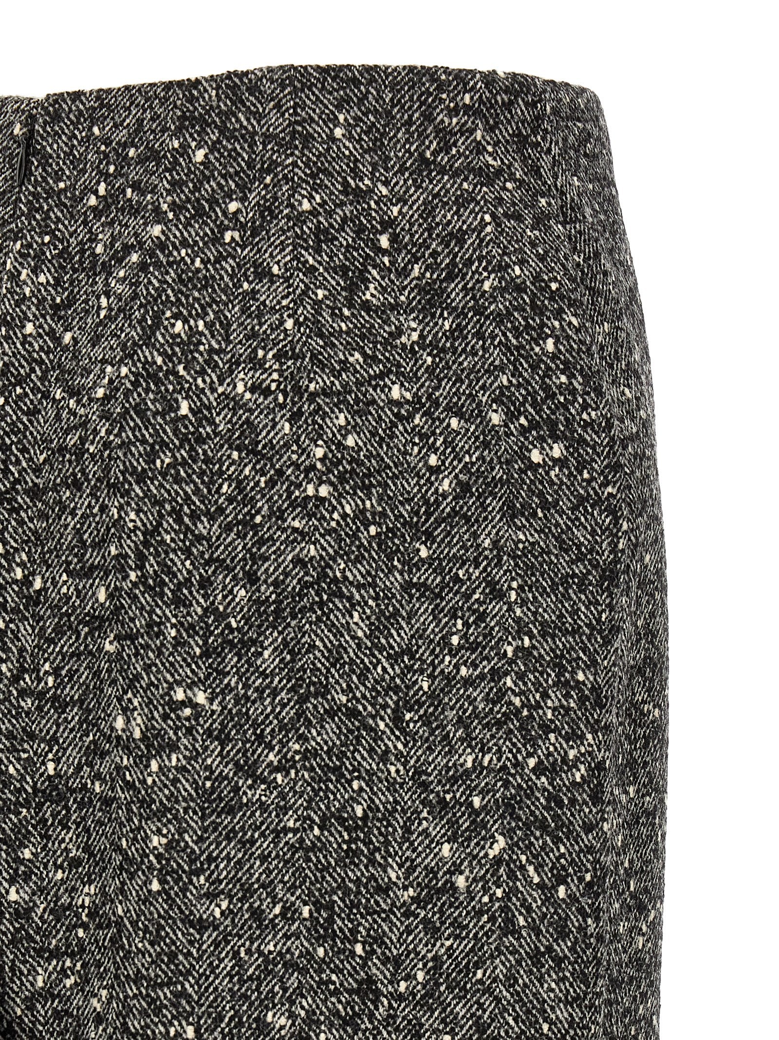 Valentino Garavani Bicolor Virgin Wool Midi Women's Skirt
