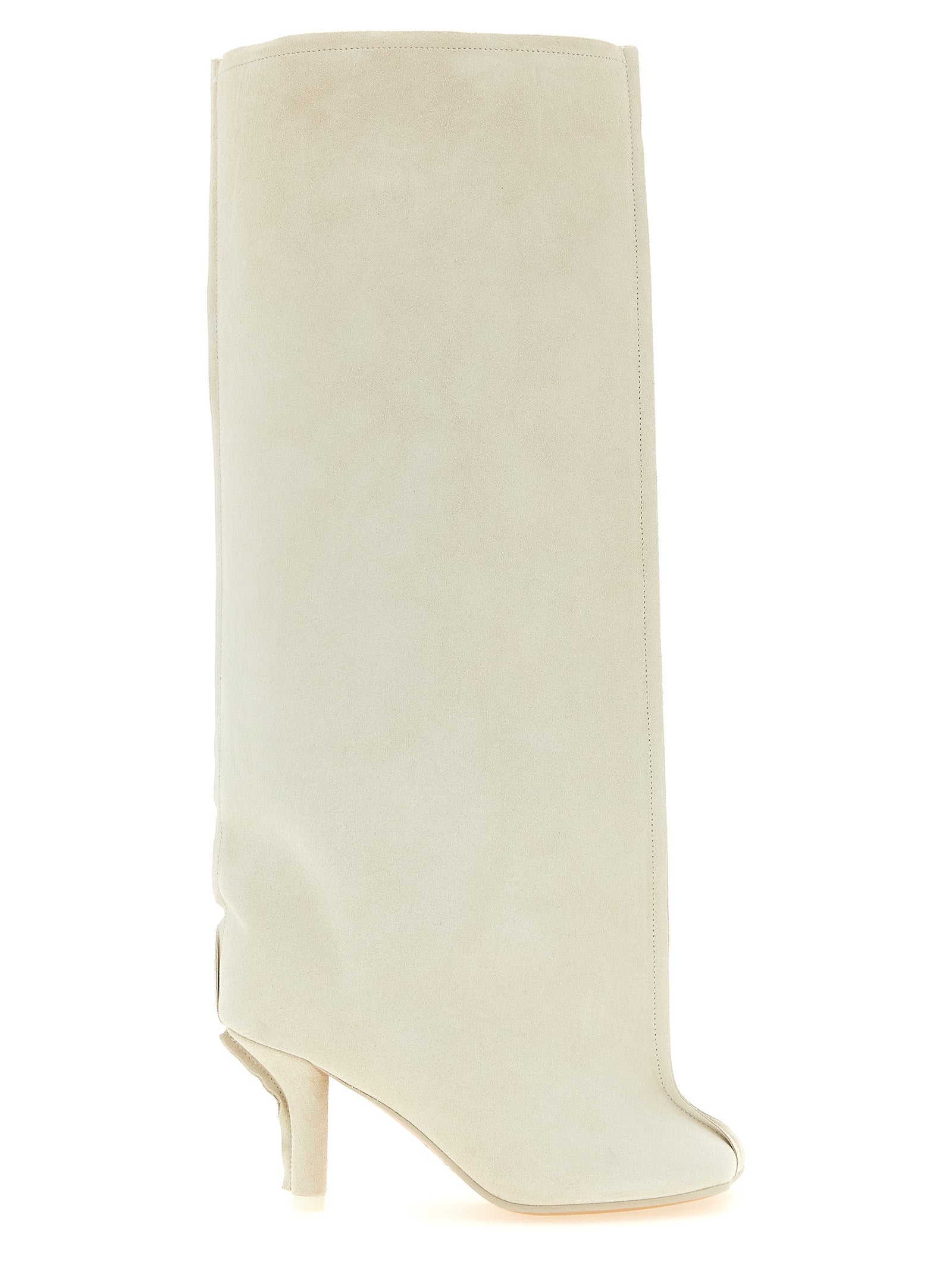 MM6 Maison Margiela White Cowhide Over The Women's Knee