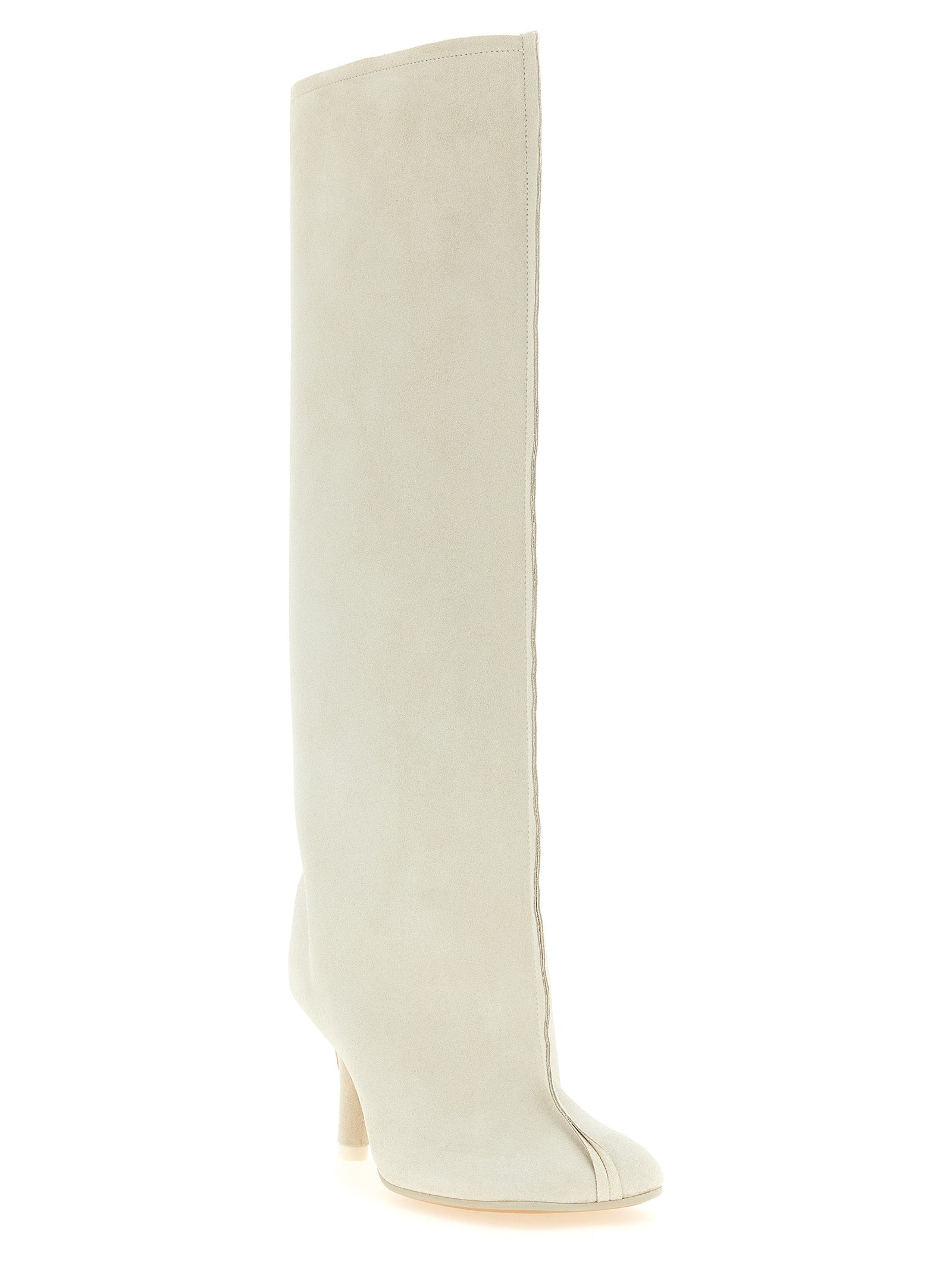 MM6 Maison Margiela White Cowhide Over The Women's Knee