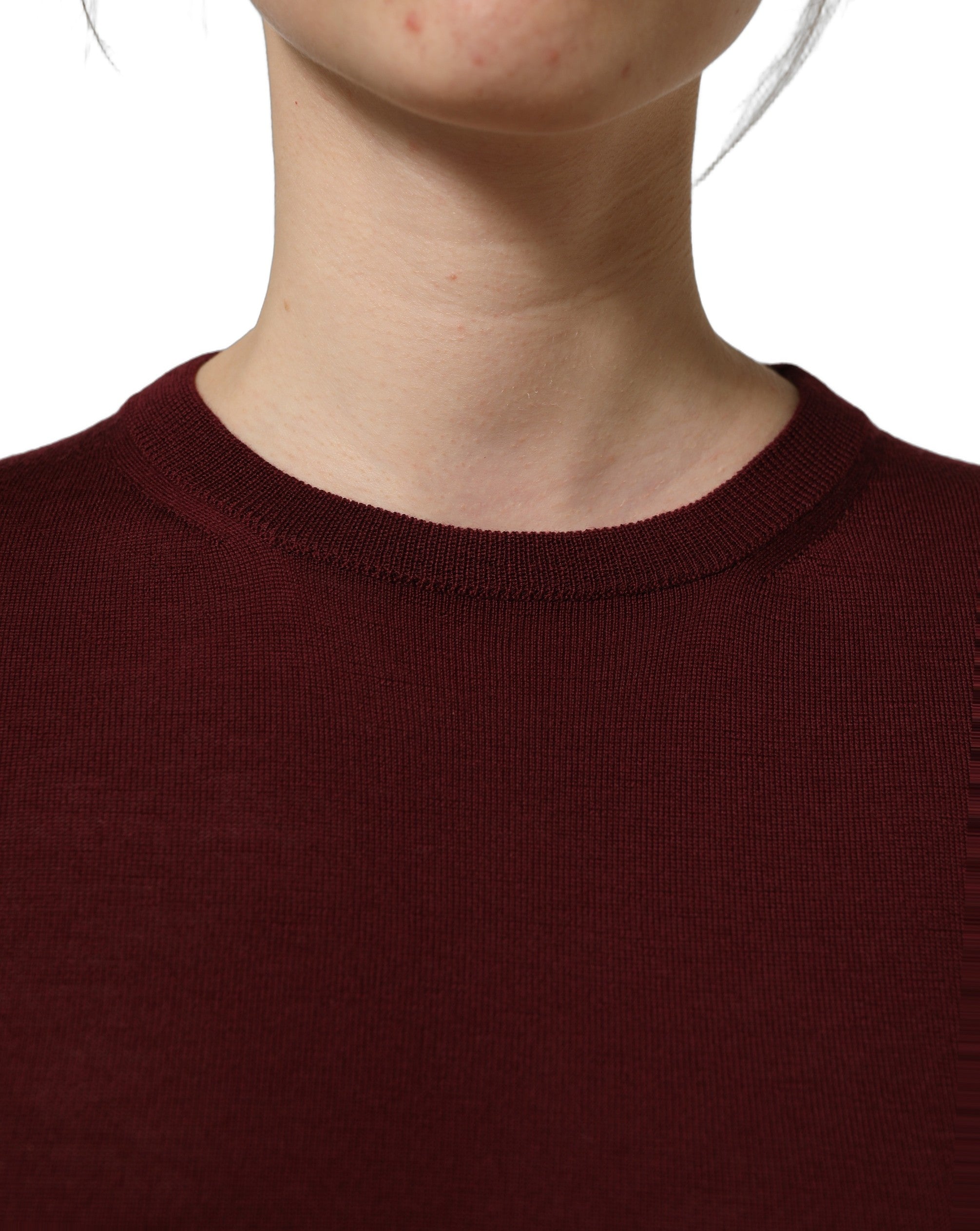 Dolce & Gabbana Maroon Wool Knitted CrewNeck Pullover Women's Sweater