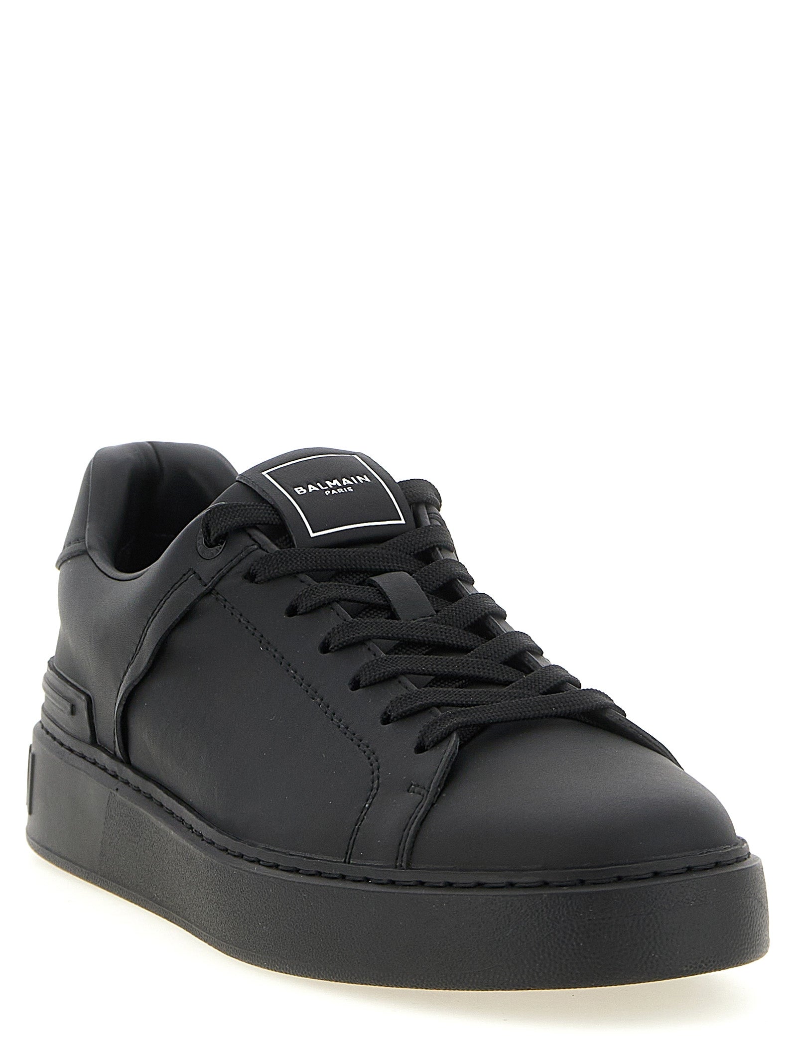 Balmain Black Calfskin Low Top Men's Sneakers