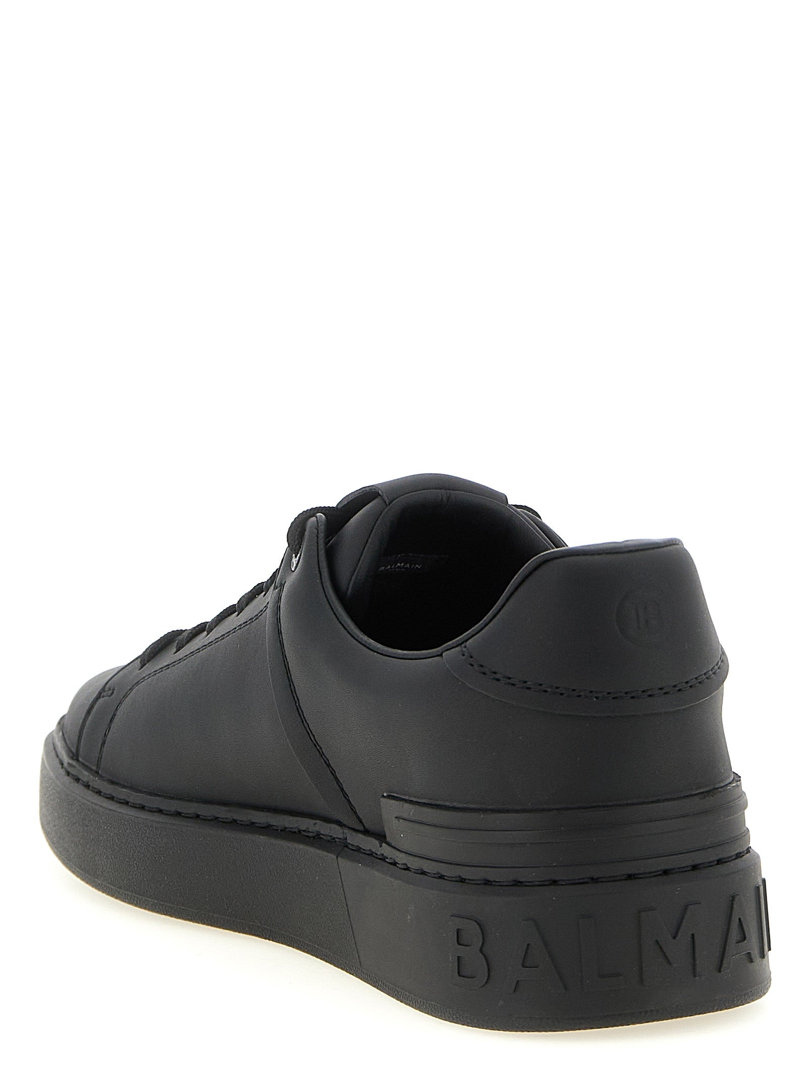 Balmain Black Calfskin Low Top Men's Sneakers