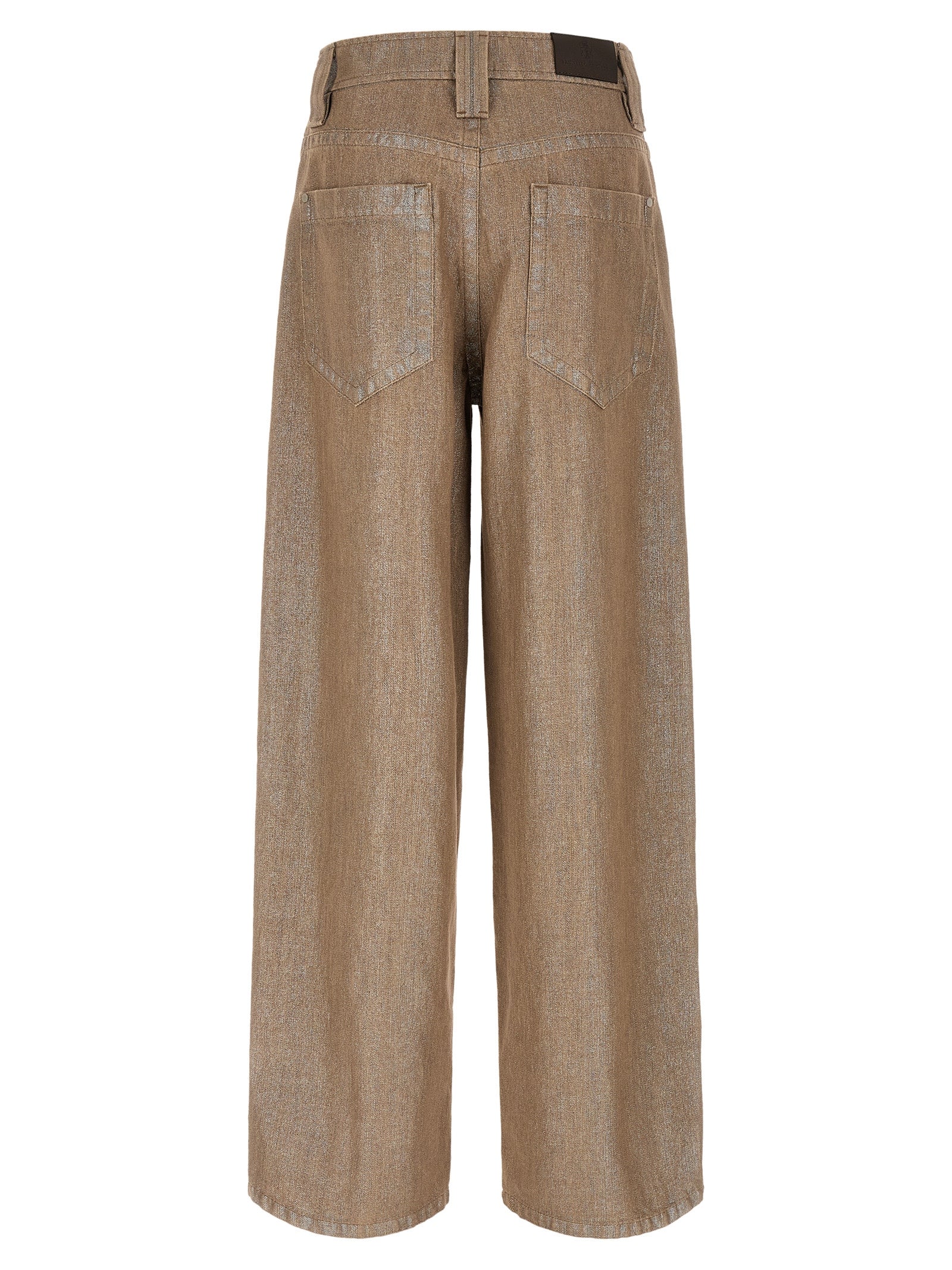 Brunello Cucinelli Beige Cotton Relaxed Fit Women's Jeans