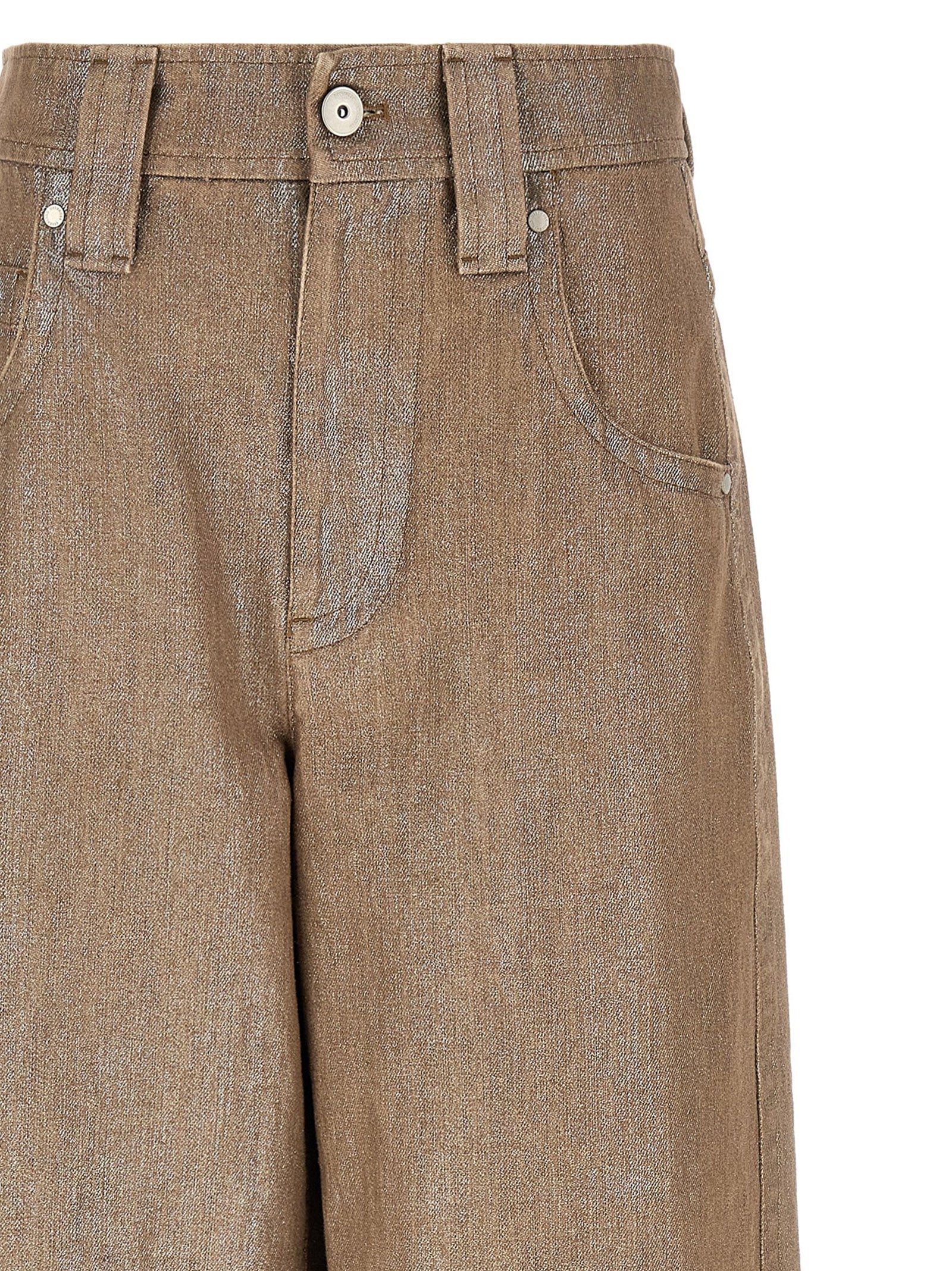 Brunello Cucinelli Beige Cotton Relaxed Fit Women's Jeans