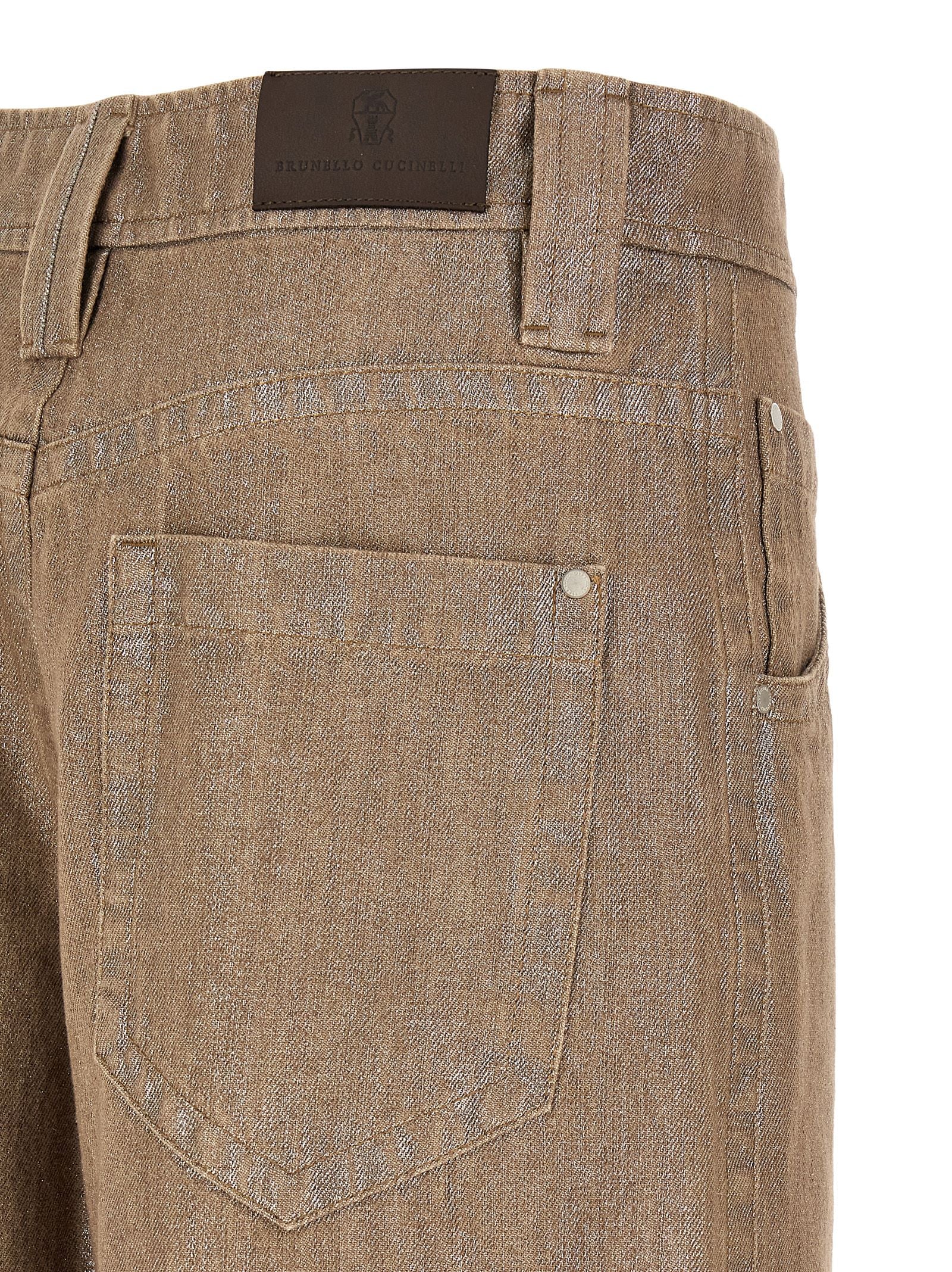Brunello Cucinelli Beige Cotton Relaxed Fit Women's Jeans