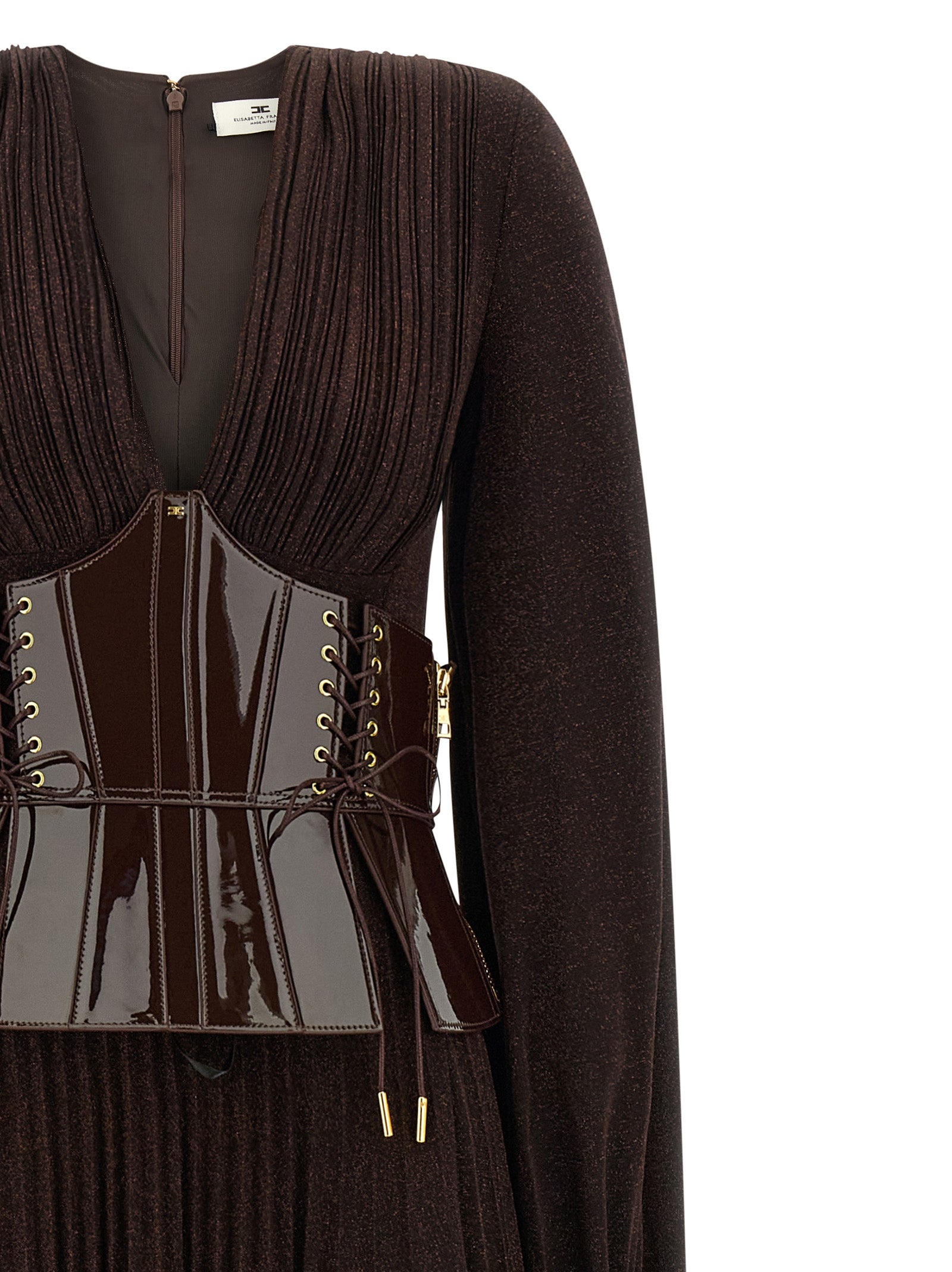 Elisabetta Franchi Brown Viscose Long Women's Dress