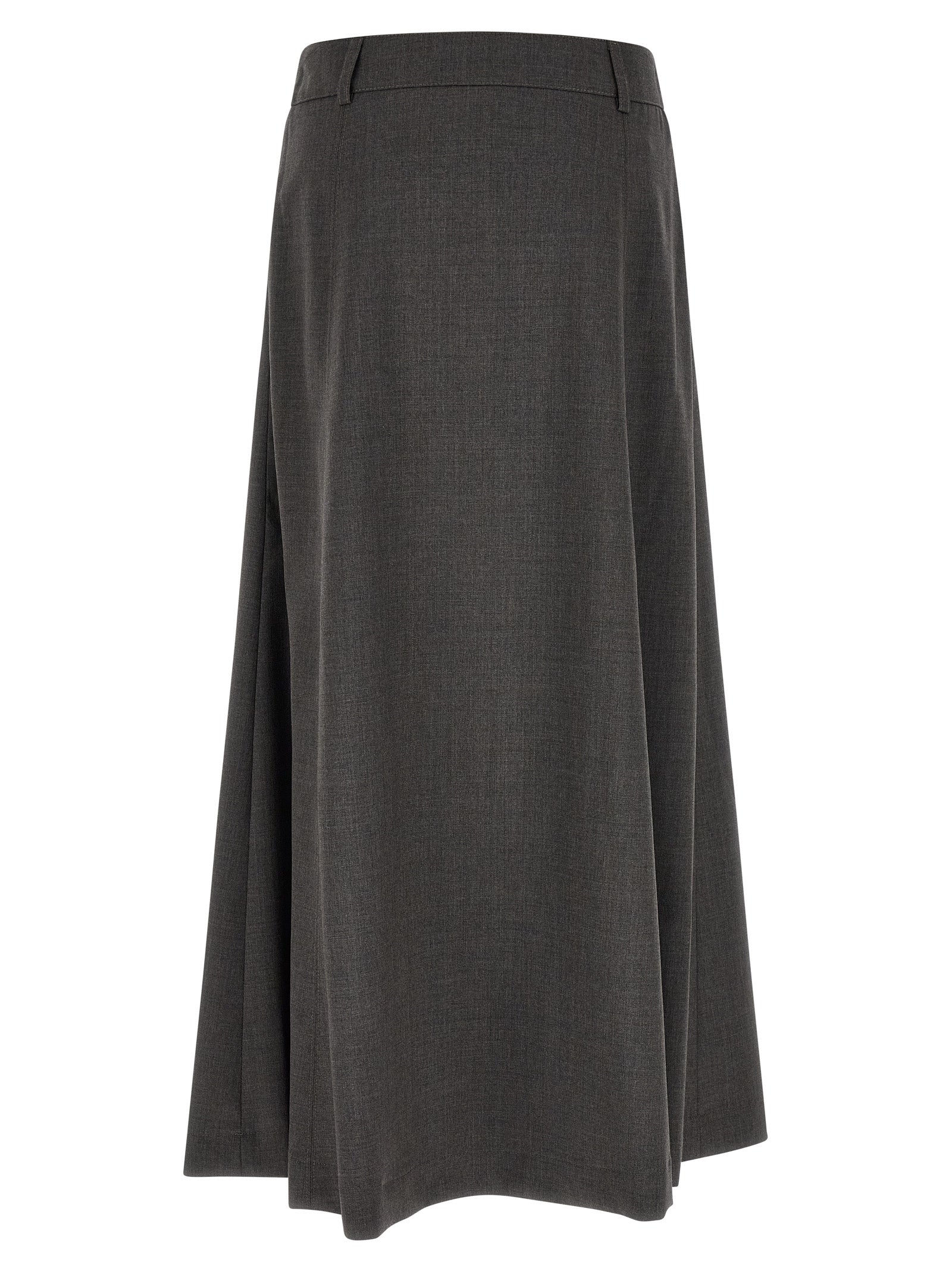 Peserico Gray Virgin Wool Midi Women's Skirt