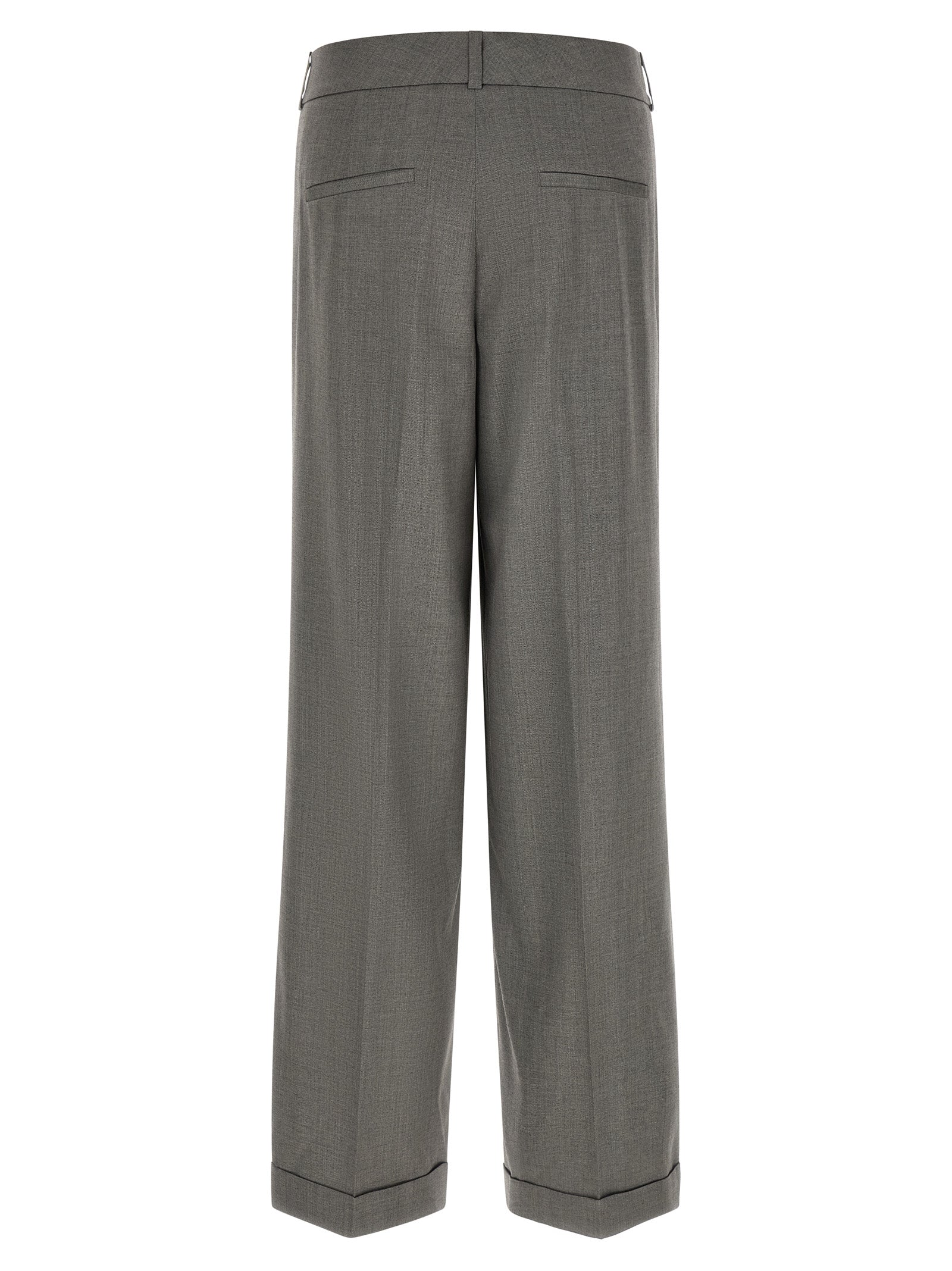 Peserico Gray Virgin Wool Casual Women's Pants
