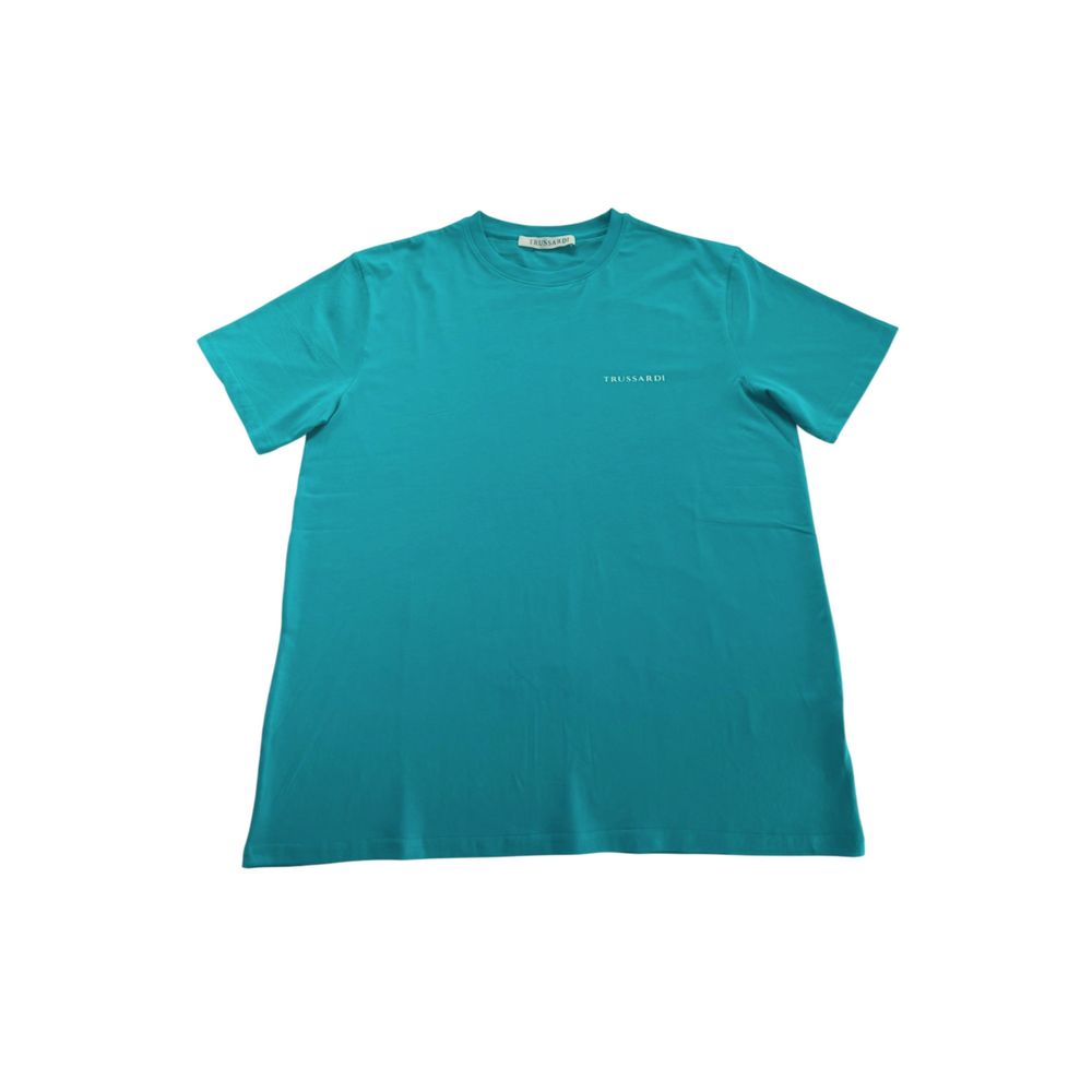 Trussardi Beachwear Light Blue Cotton Men Men's T-Shirt