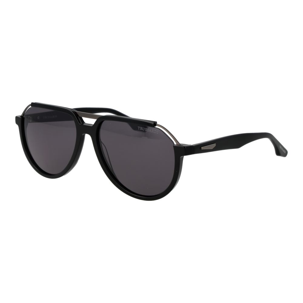 Trussardi Black Acetate & Stainless Steel Men's Sunglasses