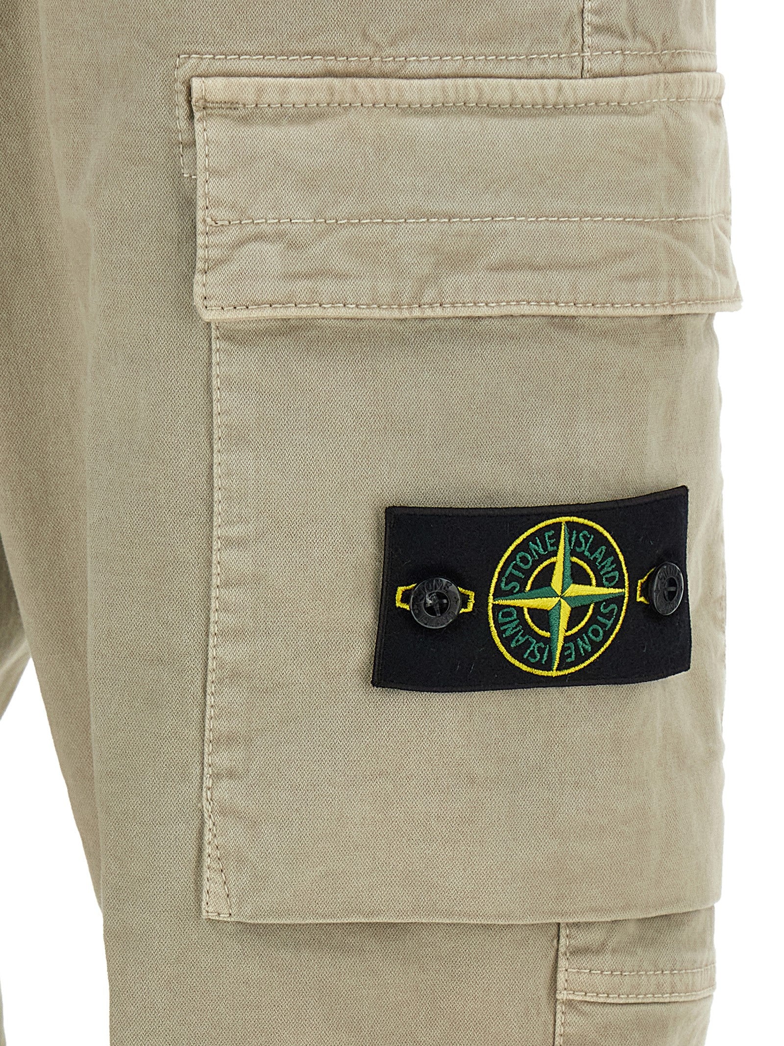 Stone Island Beige Cotton Cargo Men's Pants