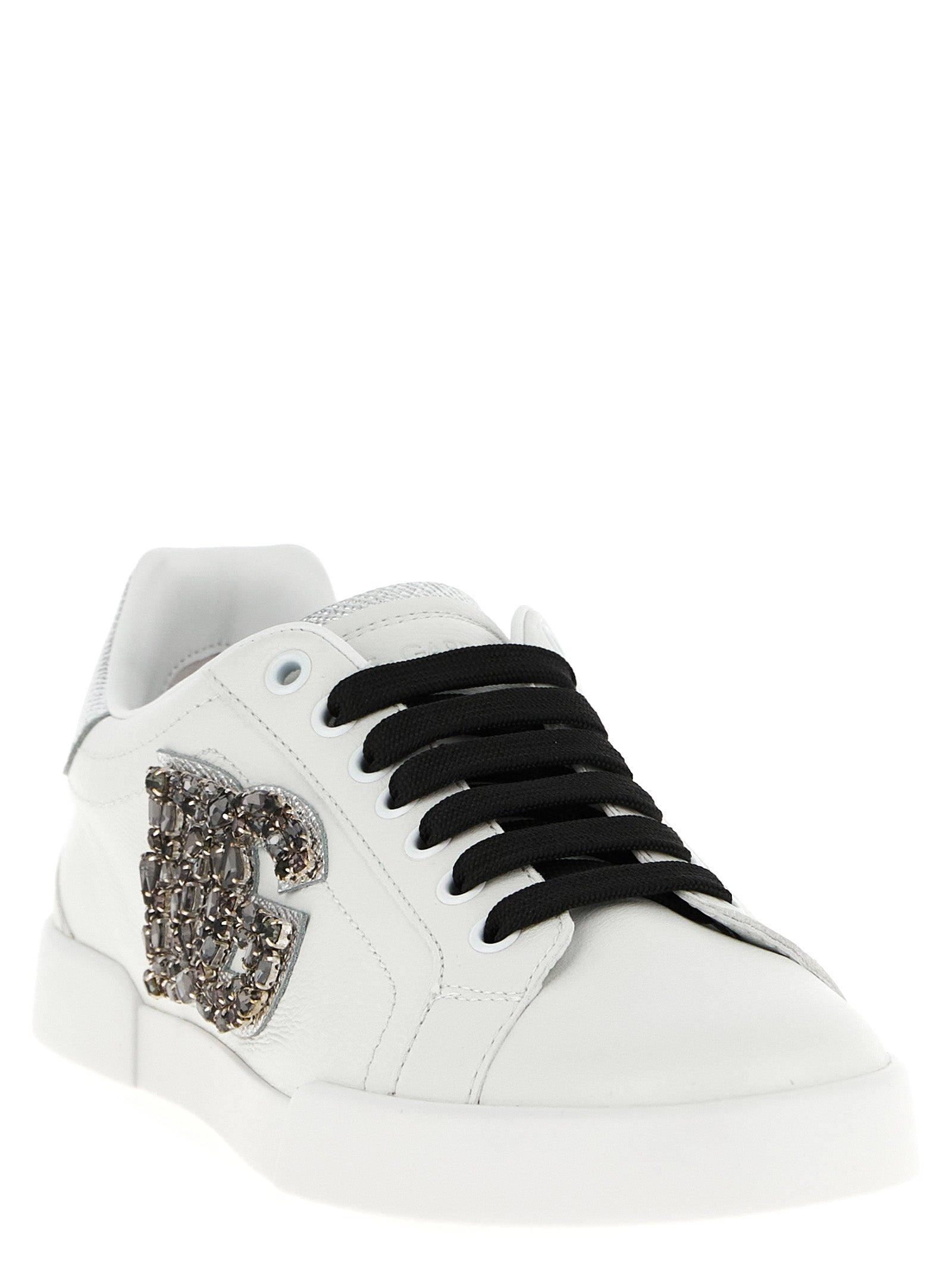 Dolce & Gabbana Silver Calfskin Low Top Women's Sneakers