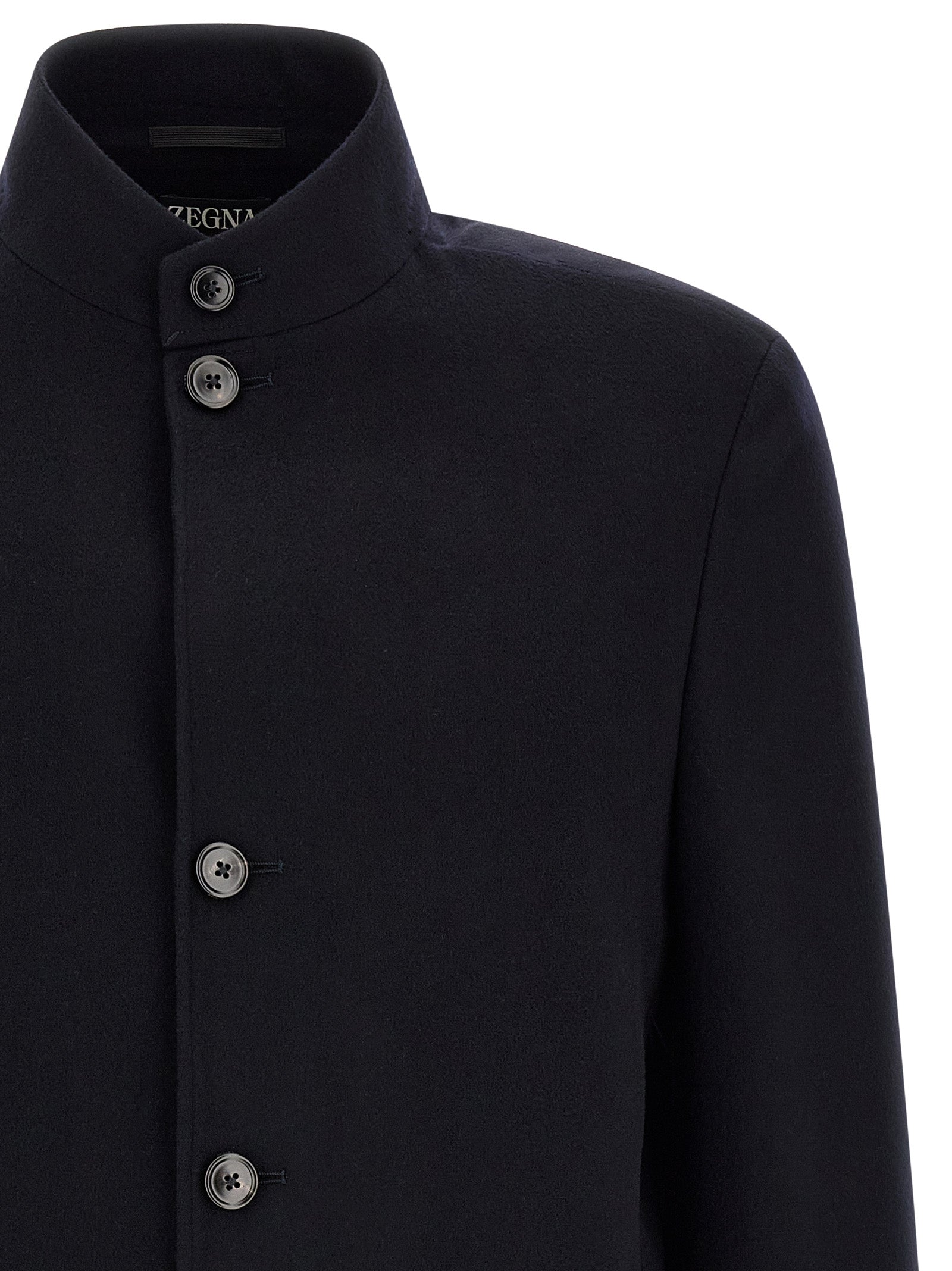 ZEGNA Blue Cashmere Full-Length Men's Jacket