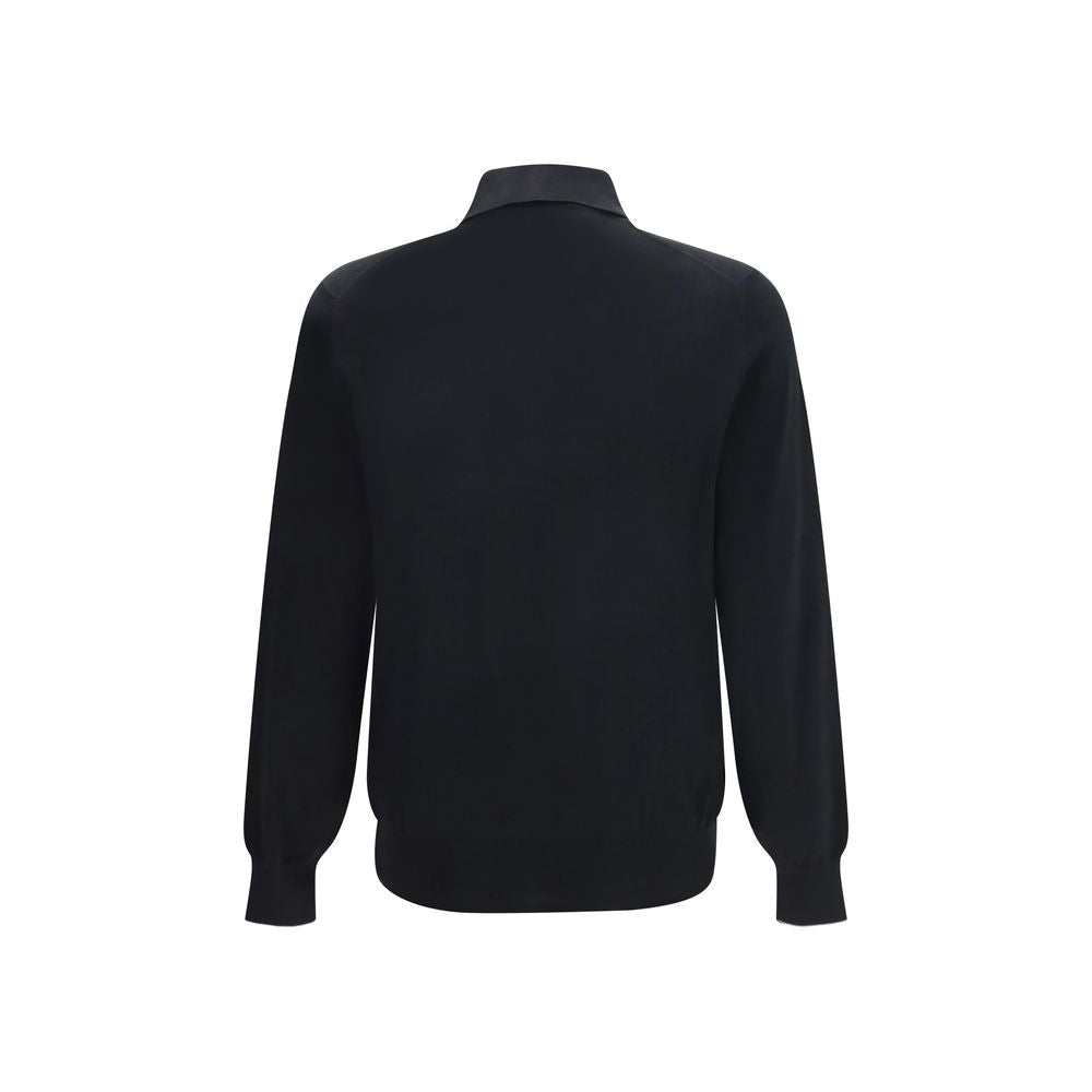 Brunello Cucinelli Black Cotton Polo Men's Shirt