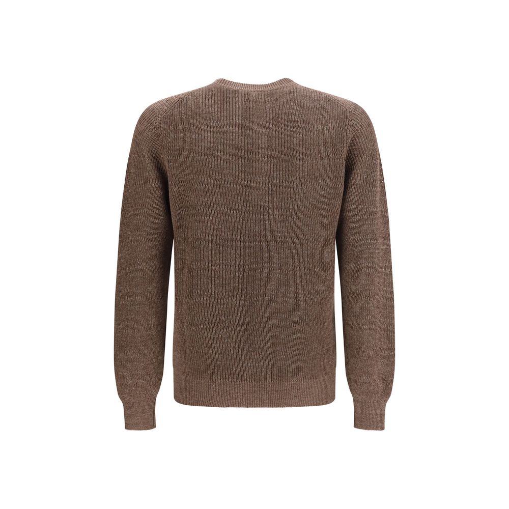 Brunello Cucinelli Brown Linen Men's Sweatshirt