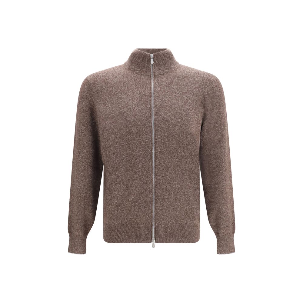 Brunello Cucinelli Brown Cashmere Men's Cardigan