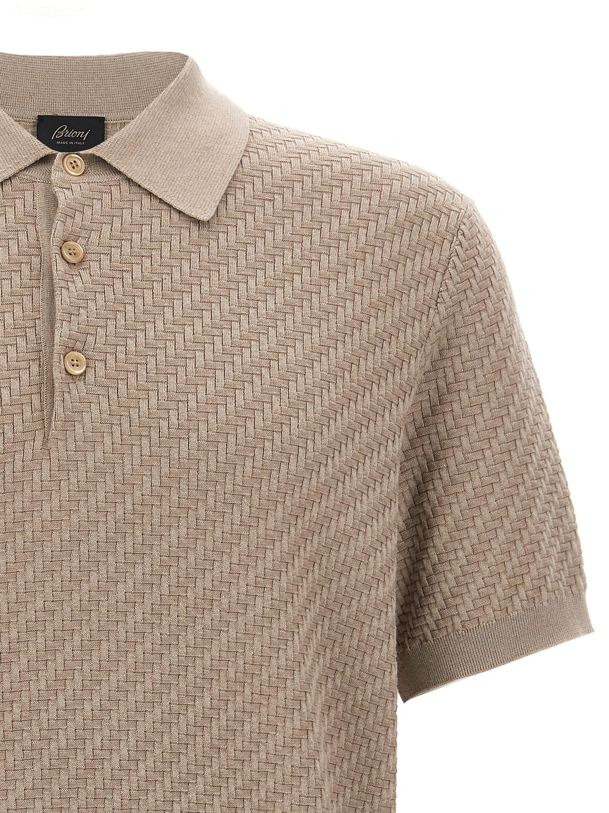 Brioni Beige Cotton Polo Men's Shirt