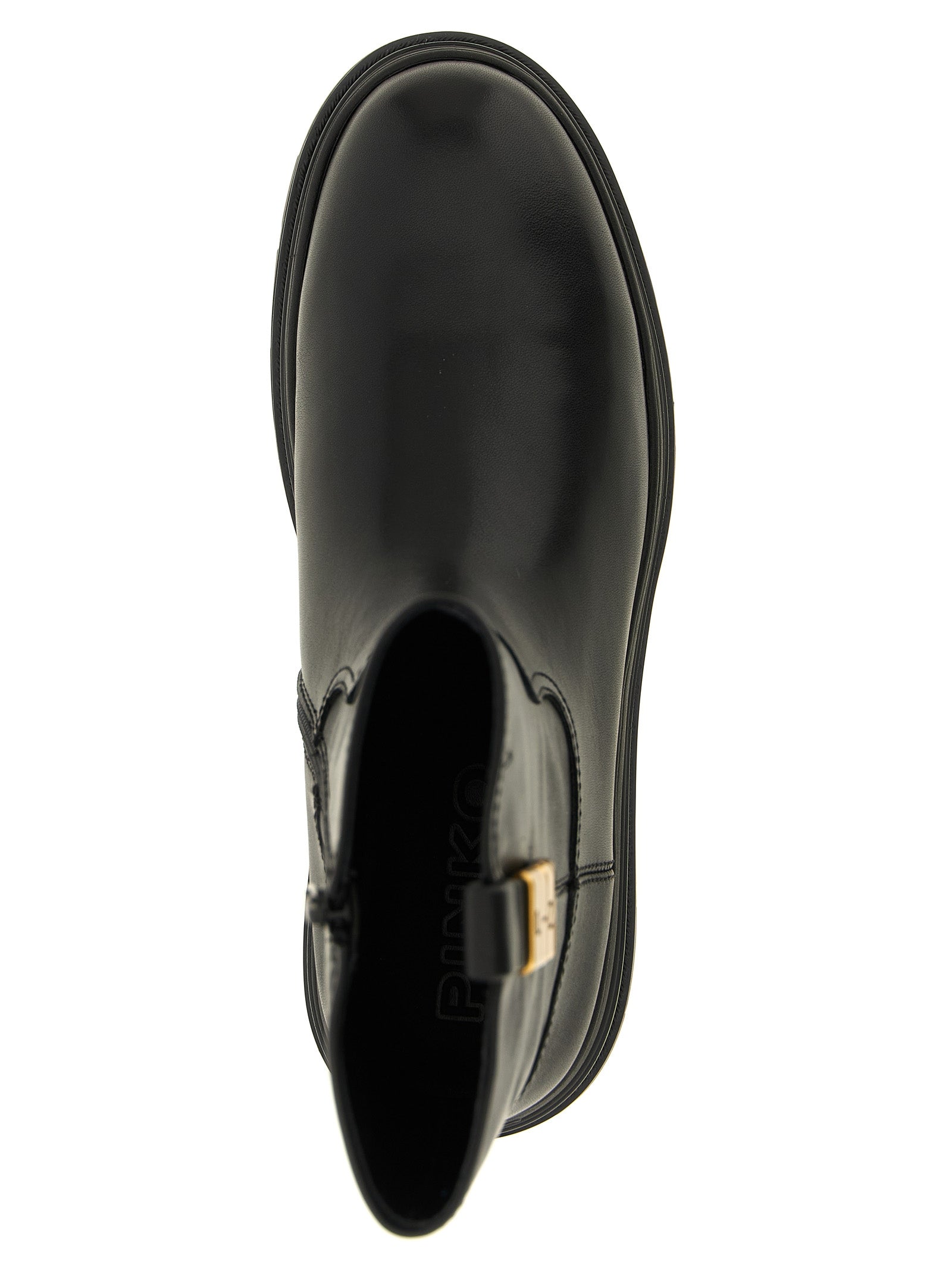PINKO Black Cowhide Ankle Women's Boots