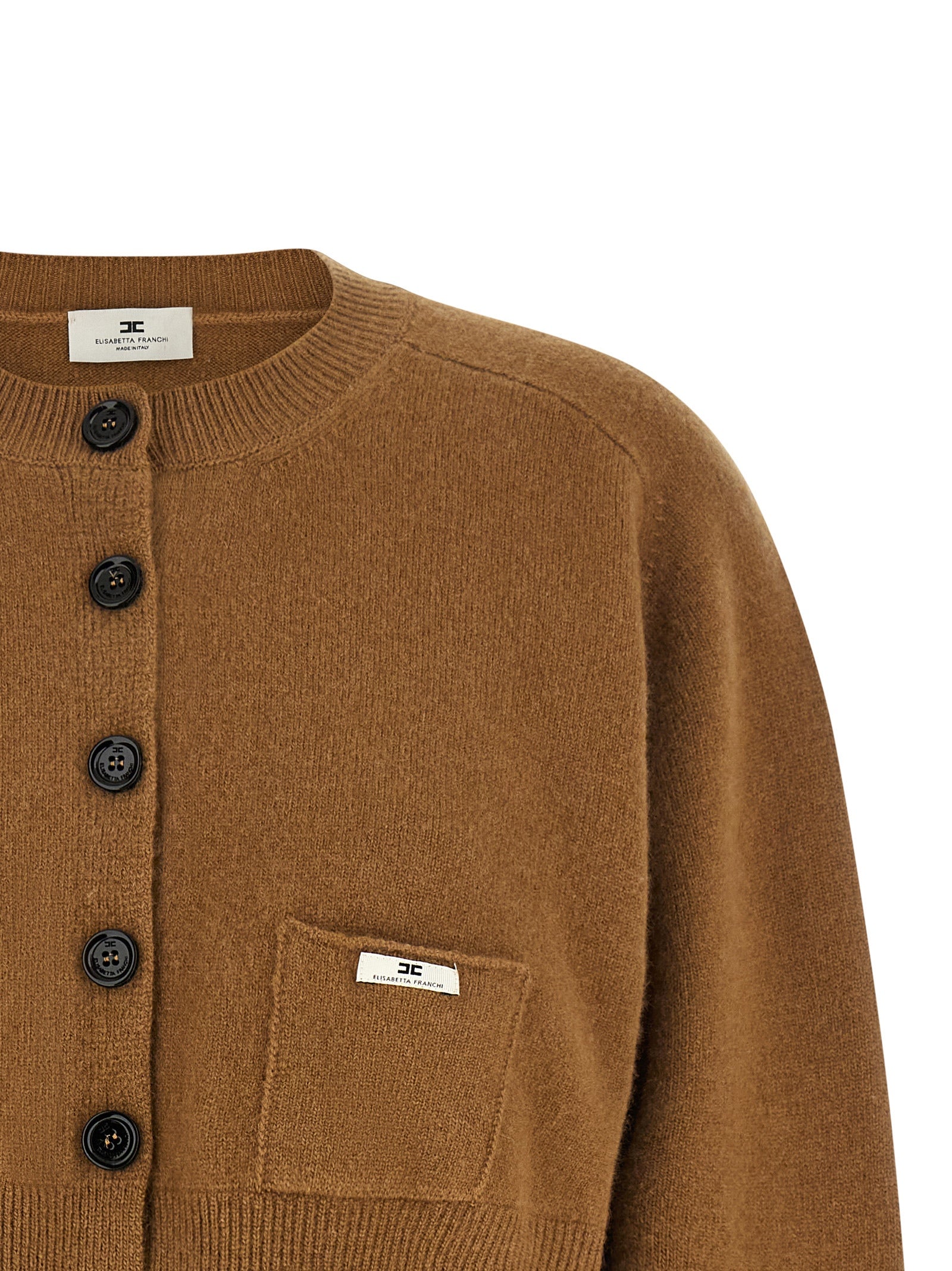 Elisabetta Franchi Brown Wool Women's Cardigan