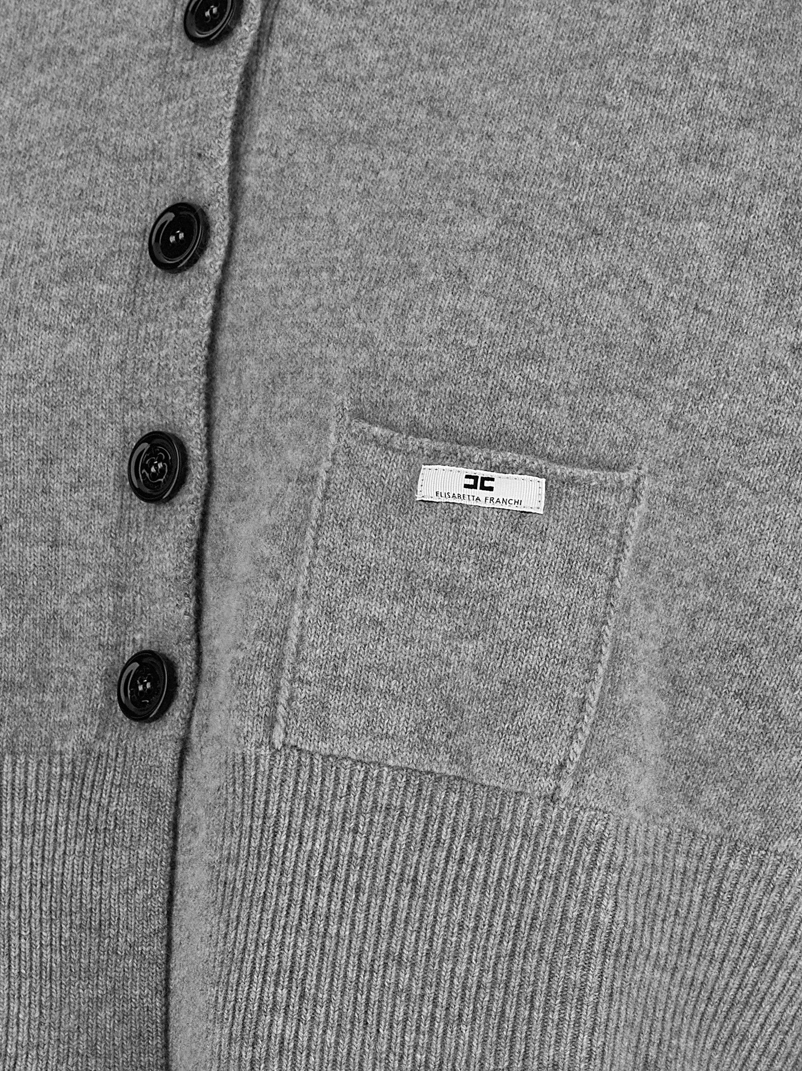 Elisabetta Franchi Gray Wool Women's Cardigan