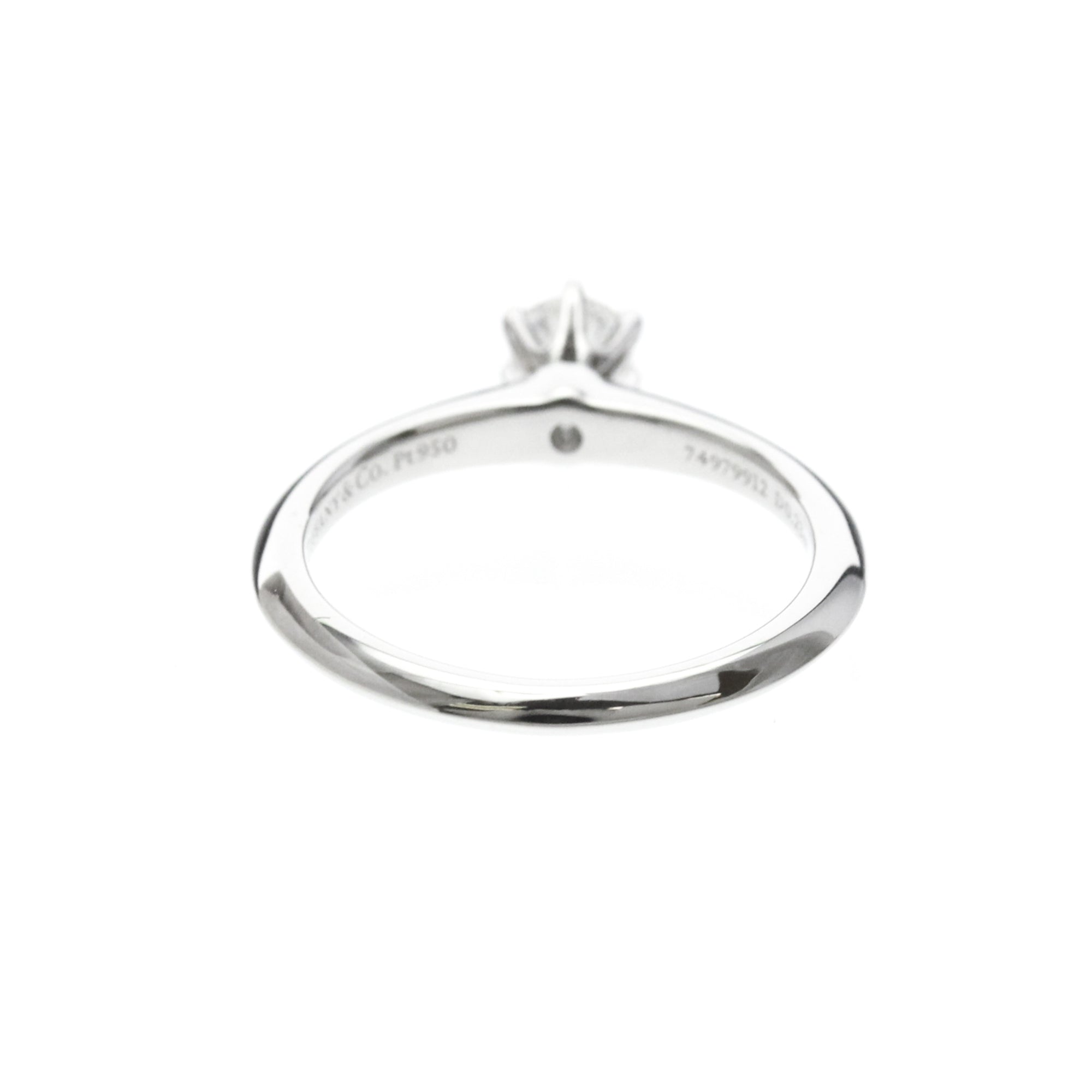 Tiffany & Co. Tiffany Setting Solitaire Platinum With Rbc Diamond H/Vs1 Clear Platinum Ring Jewelry (Pre-Owned)