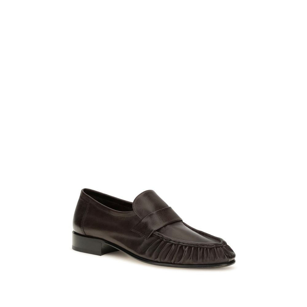 The Row Brown Calf Leather Bos Taurus Slip-On Women's Loafers