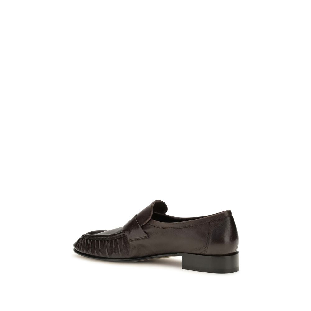 The Row Brown Calf Leather Bos Taurus Slip-On Women's Loafers