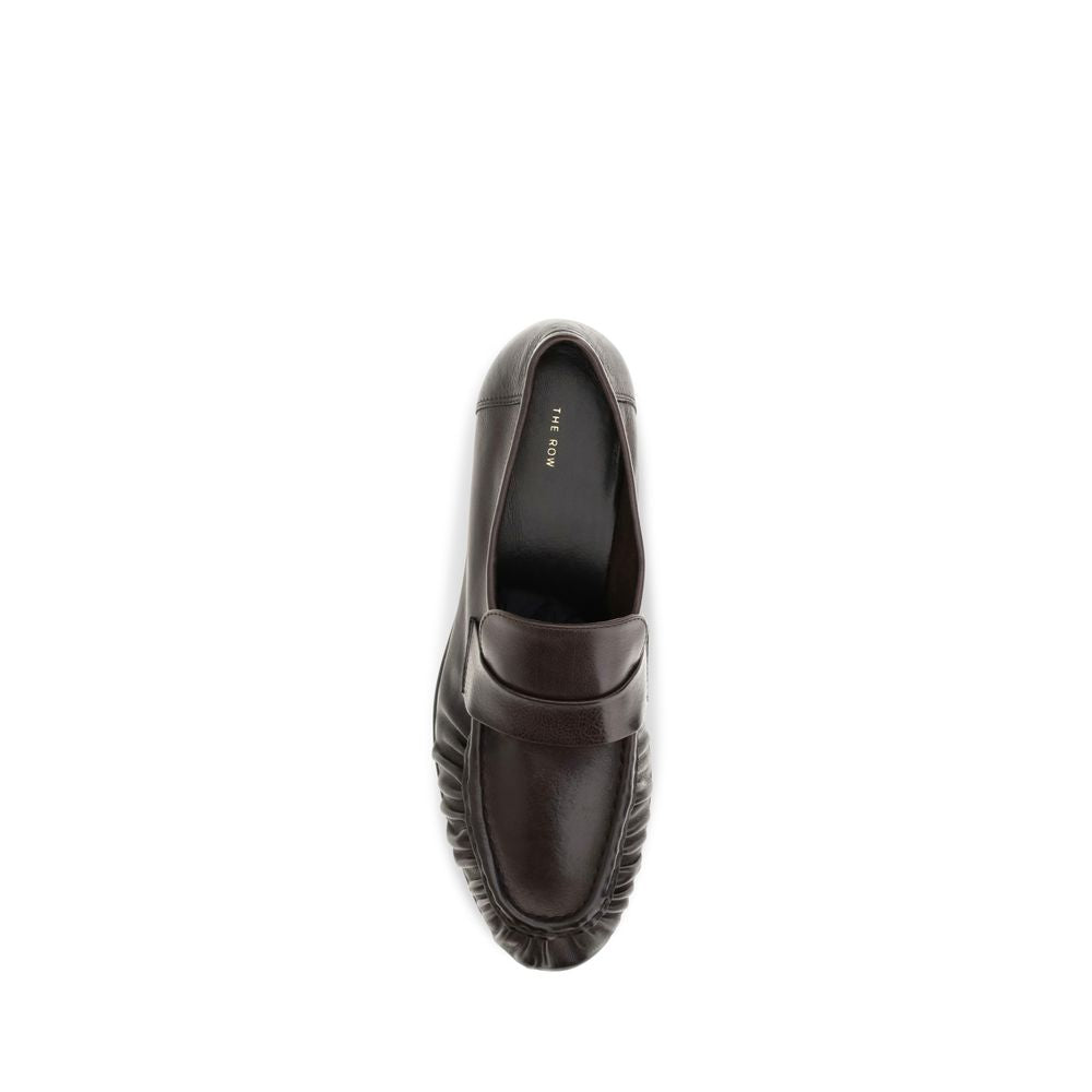 The Row Brown Calf Leather Bos Taurus Slip-On Women's Loafers