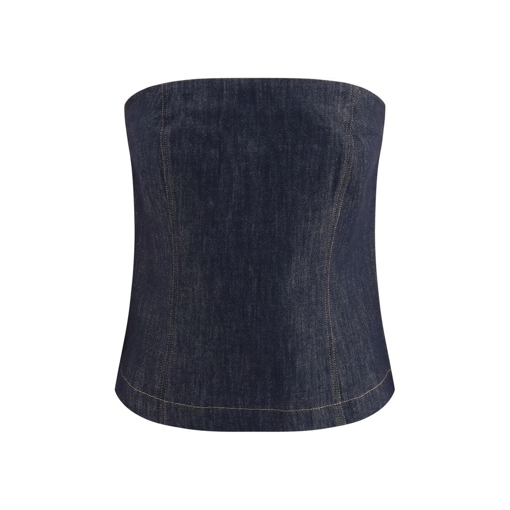 Brunello Cucinelli Blue Cotton Women's Bodysuit