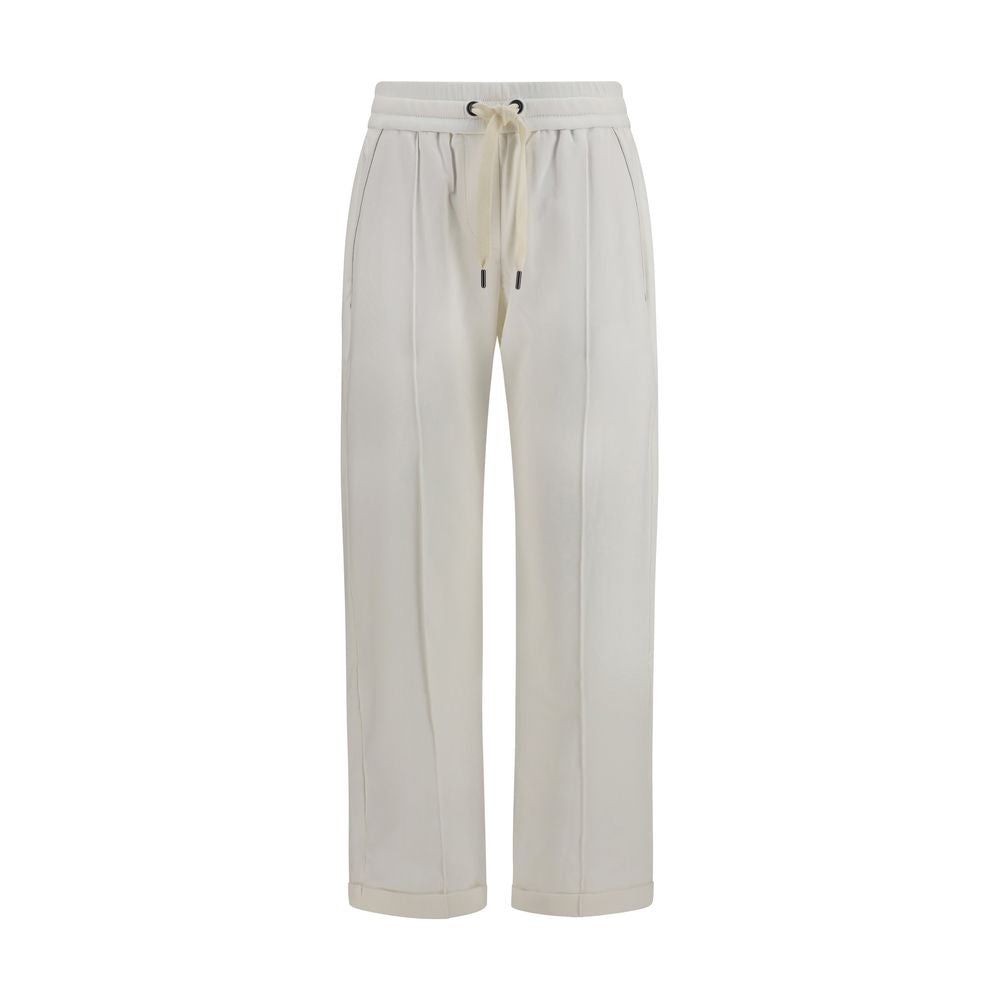 Brunello Cucinelli White Cotton Athletic Women's Pants