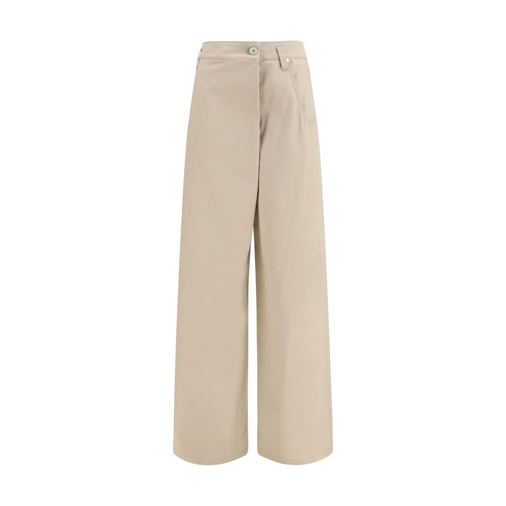 Brunello Cucinelli Beige Cotton Casual Women's Pants