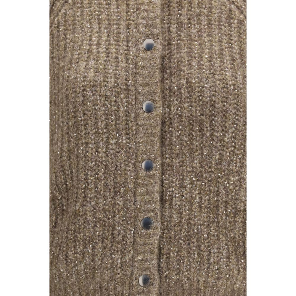 Brunello Cucinelli Brown Cashmere Women's Cardigan