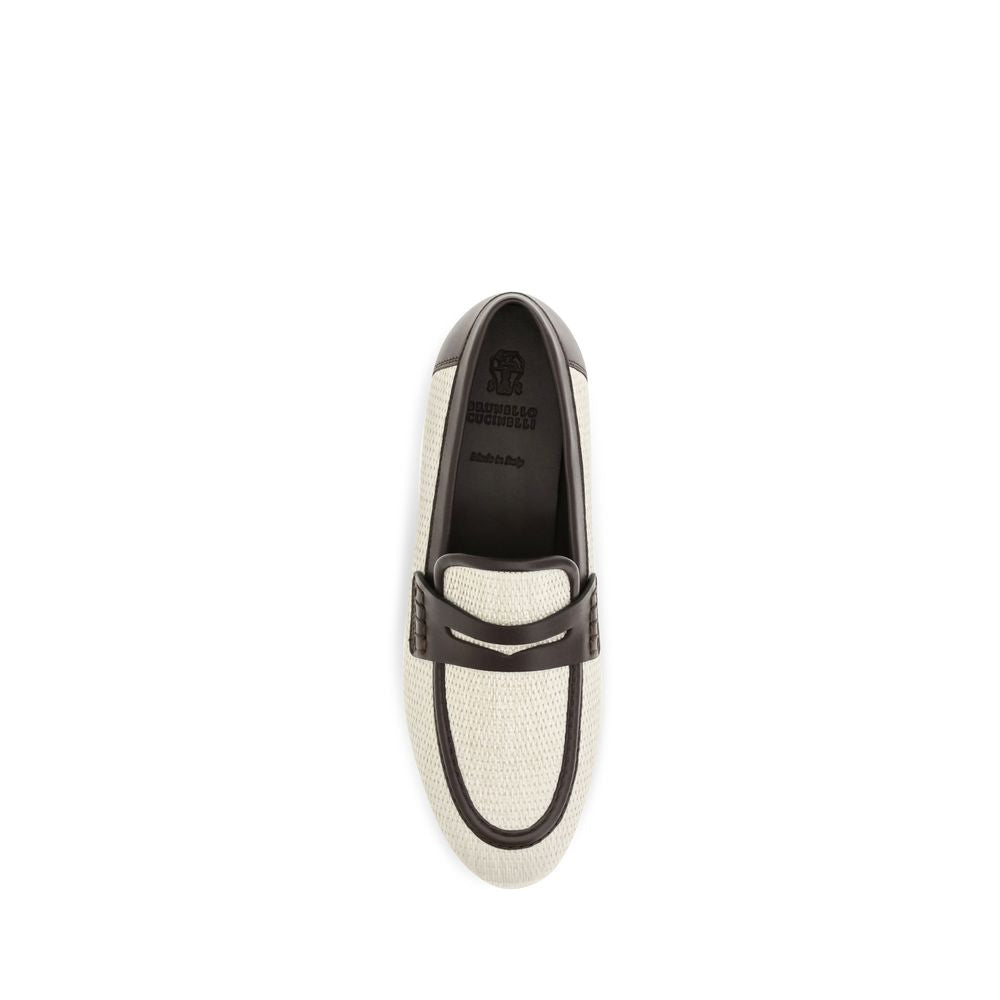 Brunello Cucinelli Beige Polyamide Slip-On Women's Loafers
