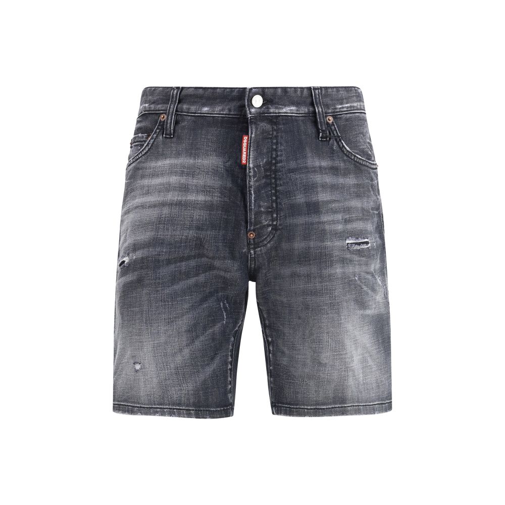 Dsquared² Black Cotton Bermuda Men's Shorts