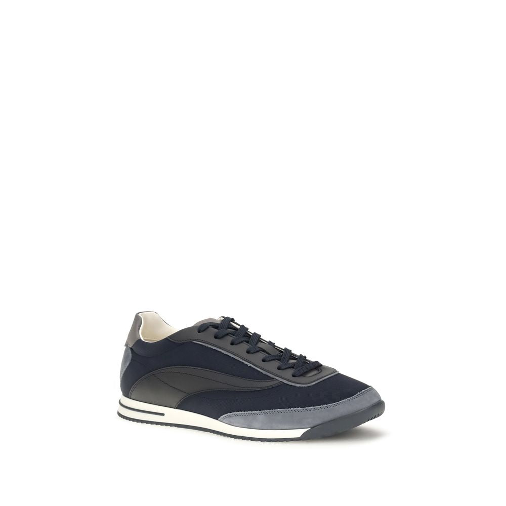 Brunello Cucinelli Blue Suede Leather Low Top Men's Sneakers