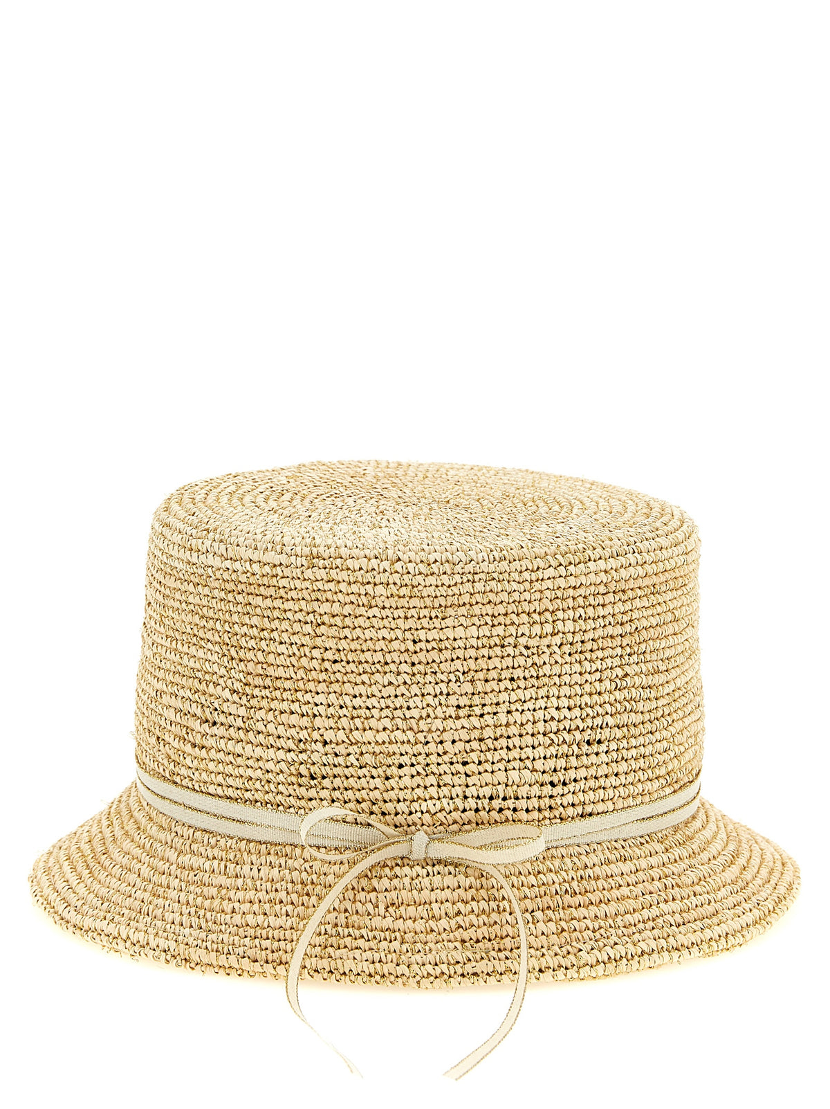 Maison Michel Beige Fabric Women's Sunhat