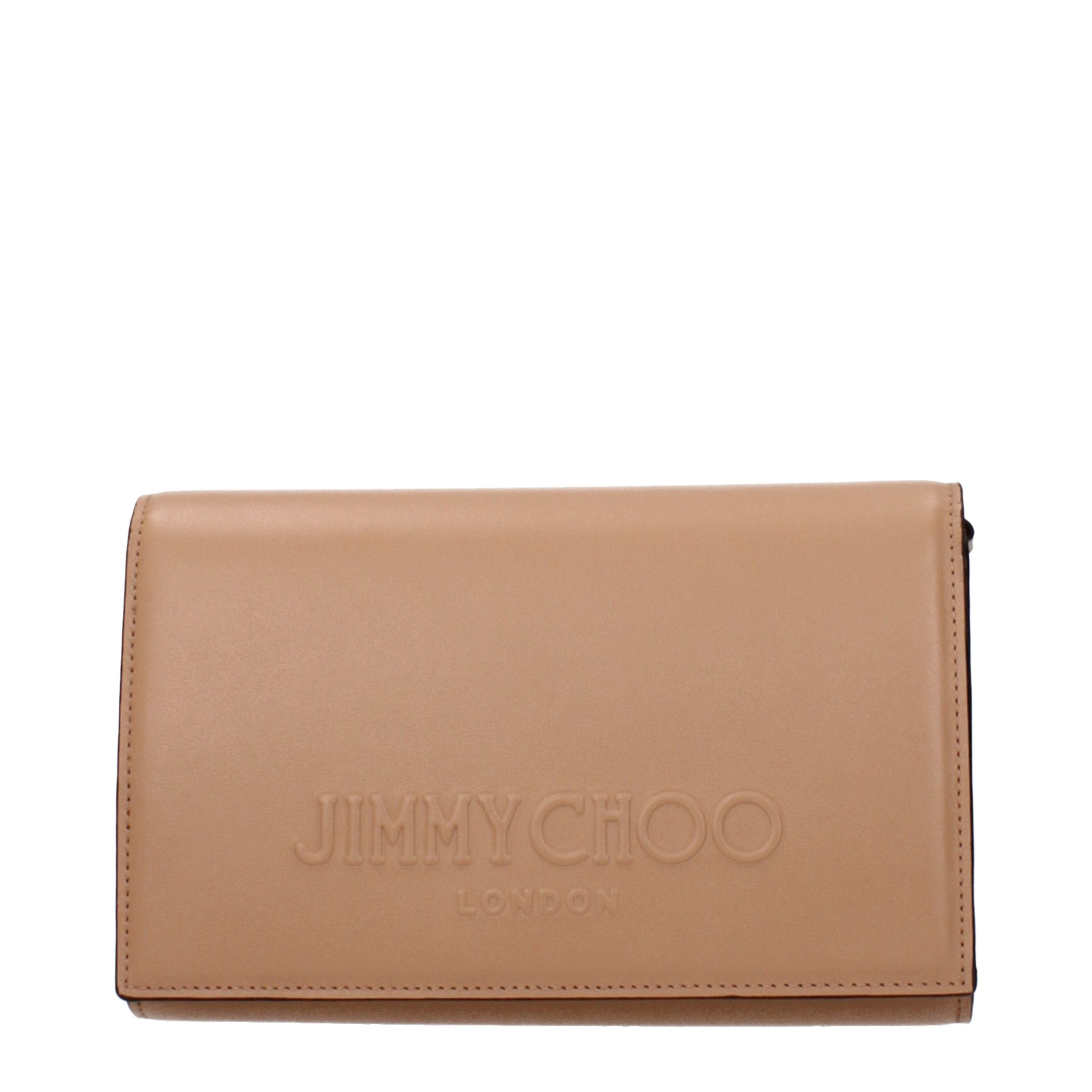 Jimmy Choo Brown Leather Clutch Women's Bag