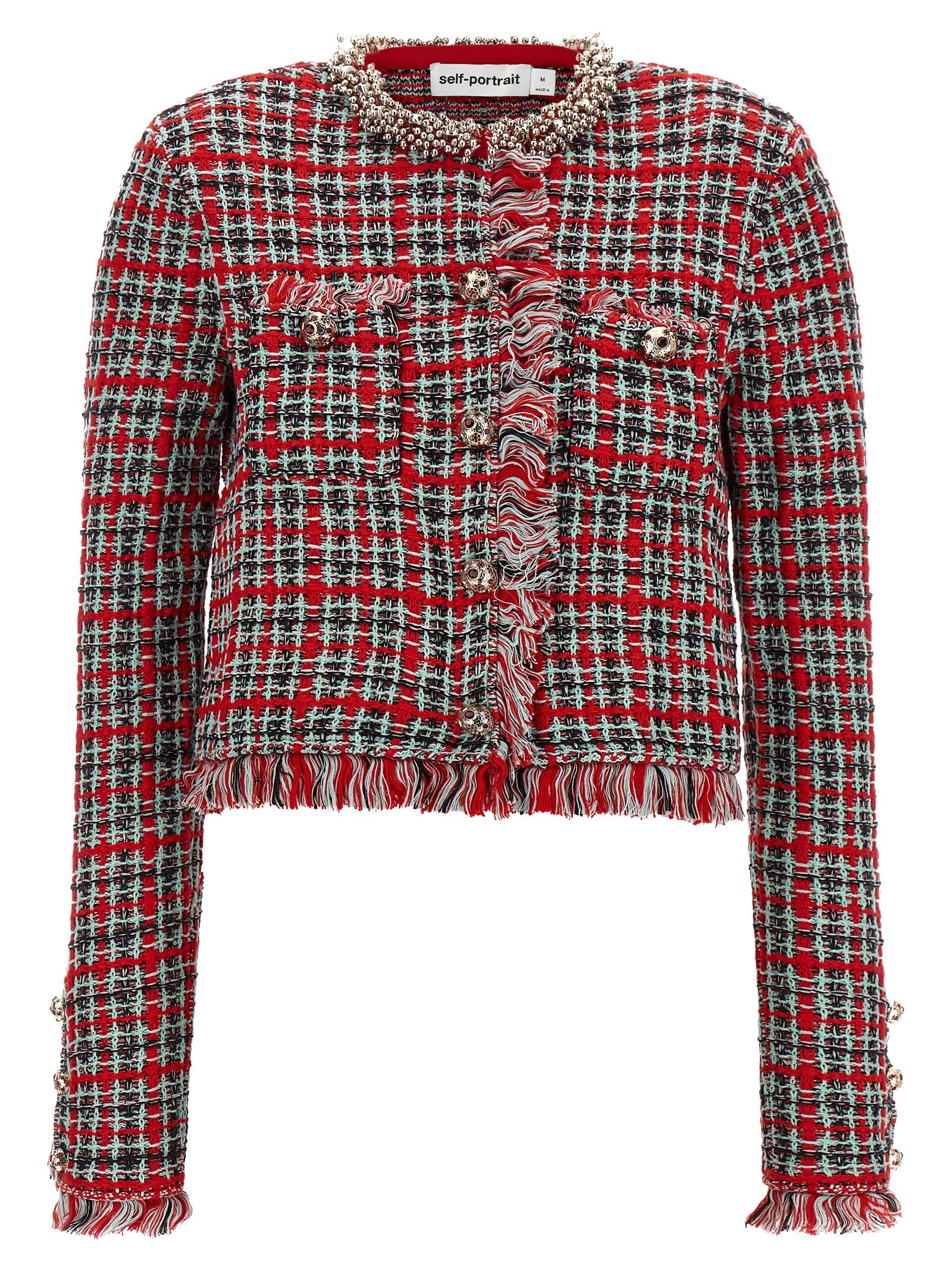 Self-Portrait Multicolor Cotton Full-Length Women's Jacket