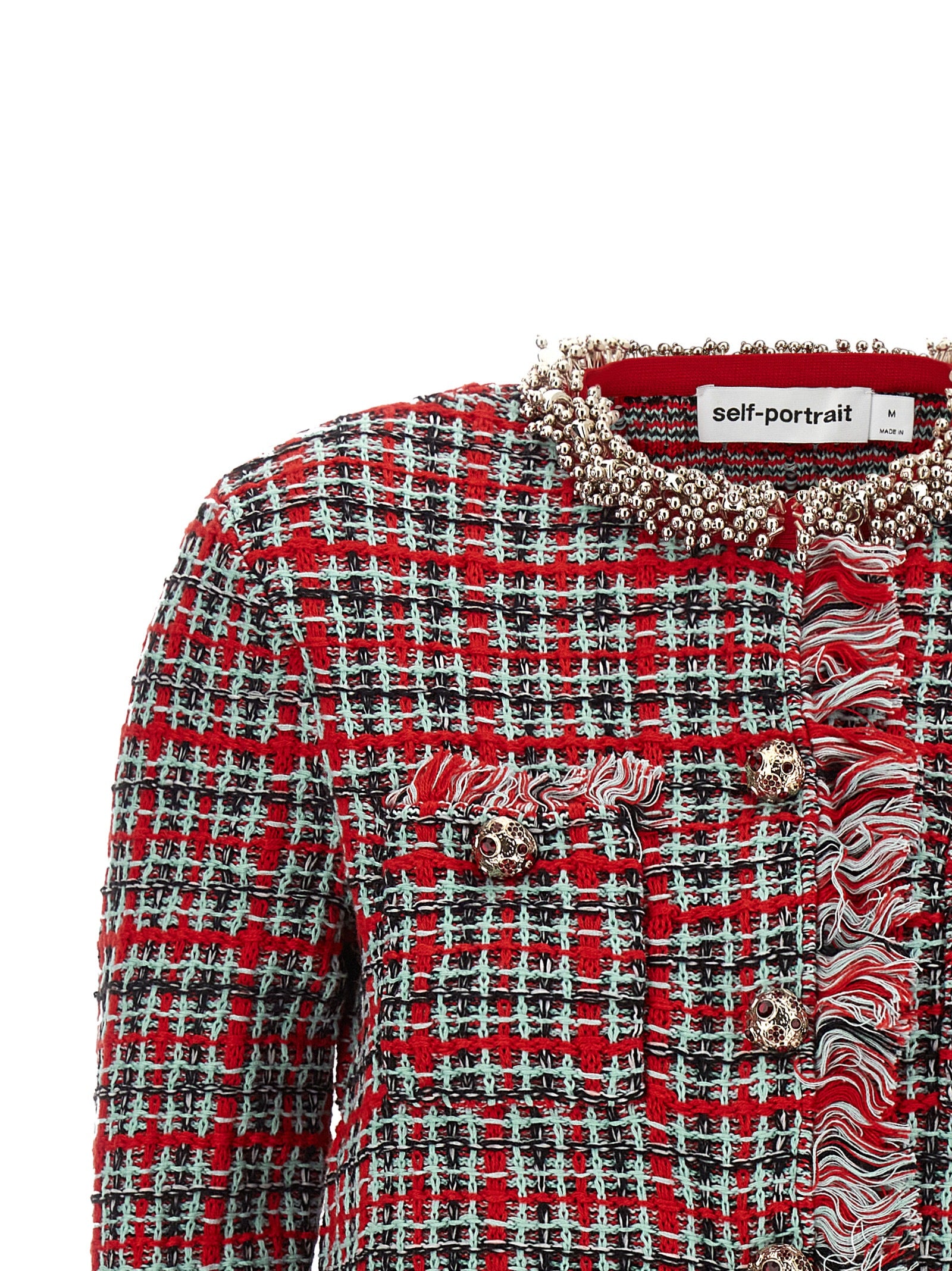 Self-Portrait Multicolor Cotton Full-Length Women's Jacket