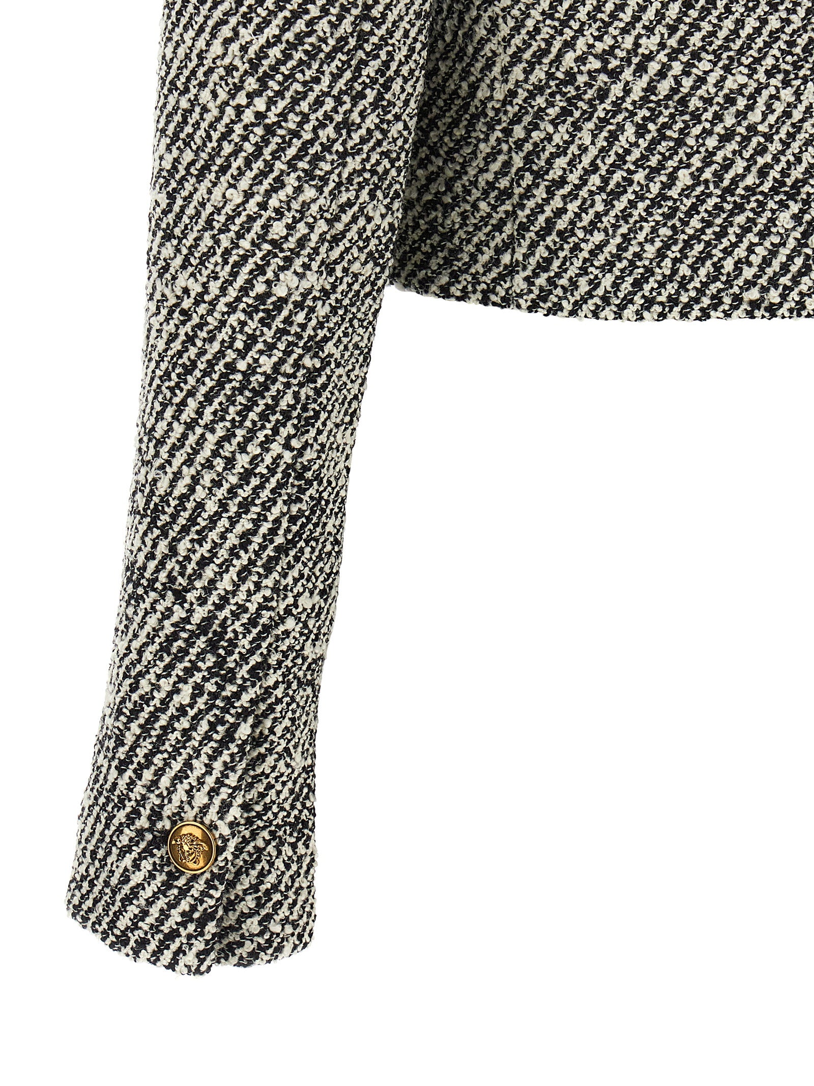 Versace Bicolor Virgin Wool Full-Length Women's Jacket