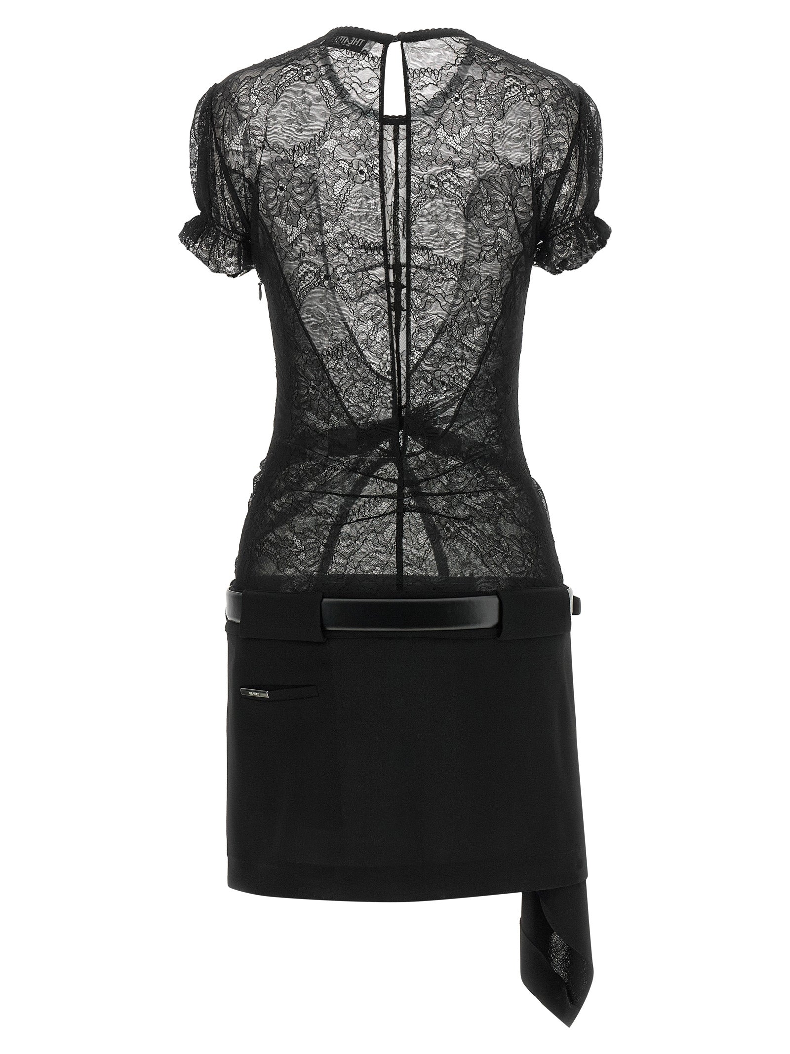 The Attico Black Polyamide Short Women's Dress