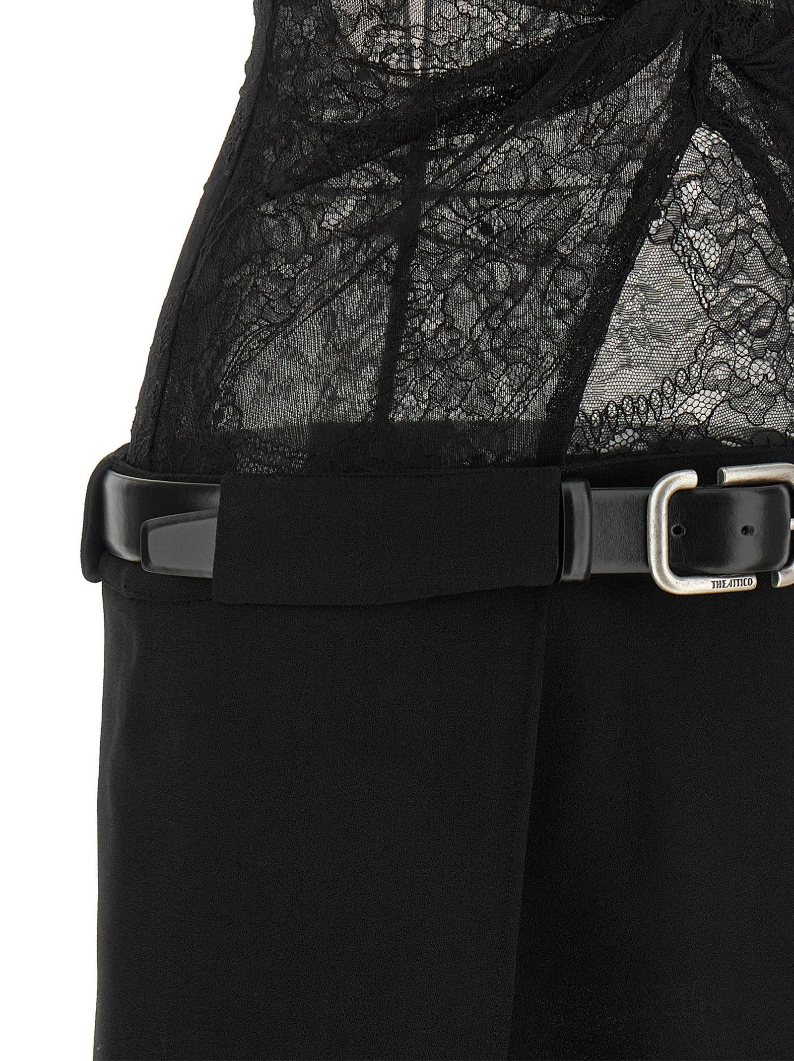 The Attico Black Polyamide Short Women's Dress